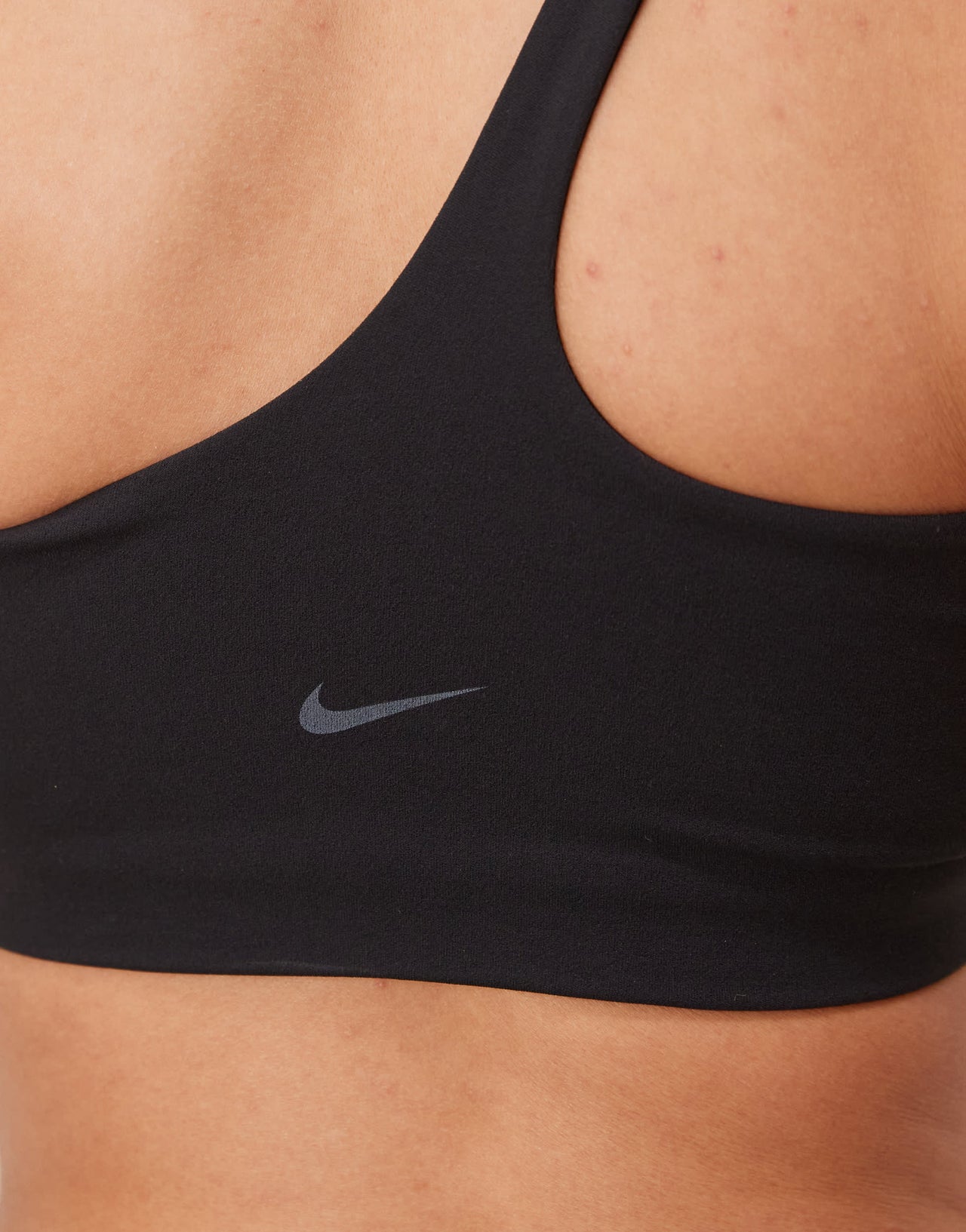 Nike Training Zenvy Yoga soft touch one shoulder light support sports bra in black