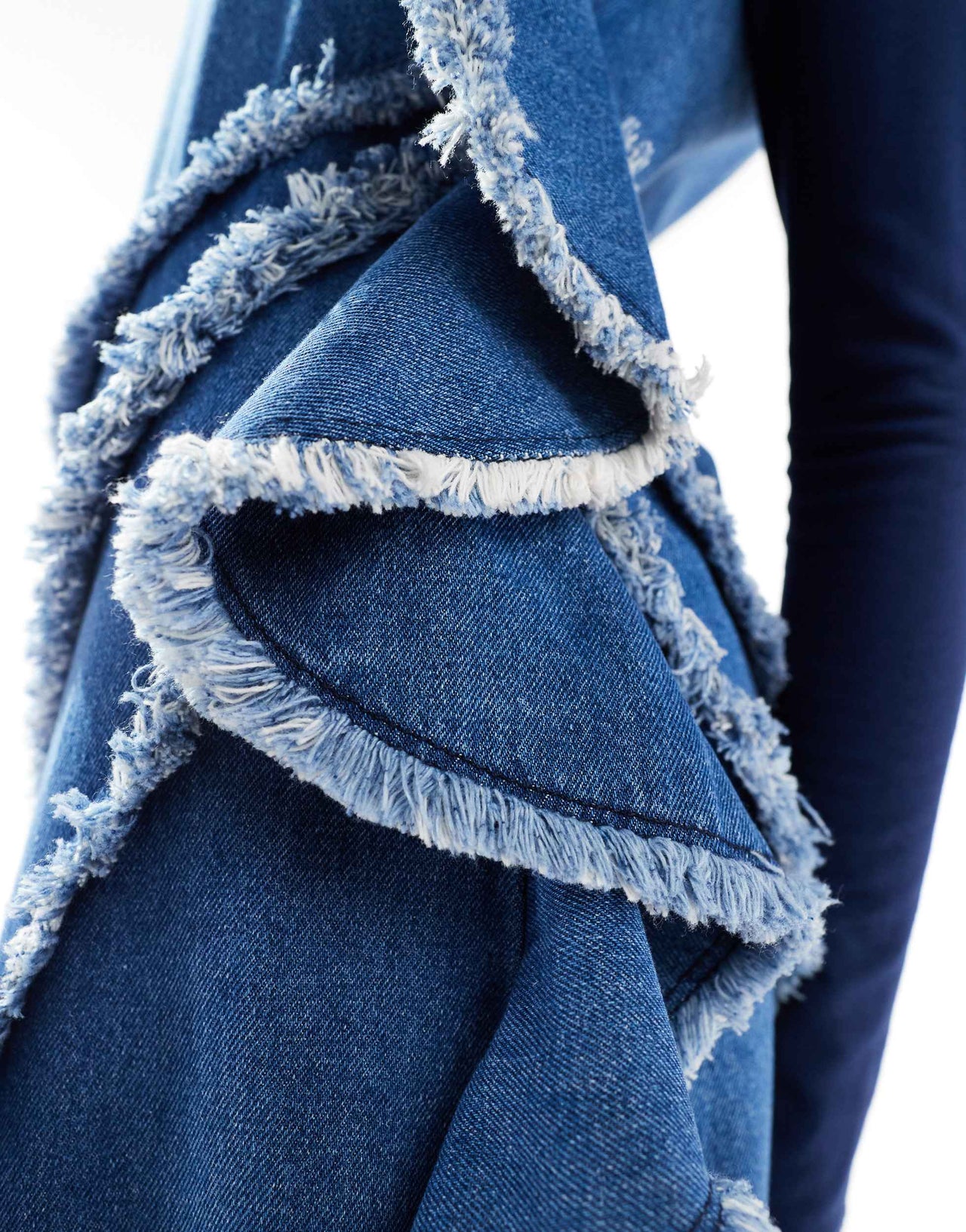 ASOS DESIGN denim bias maxi dress in mid blue