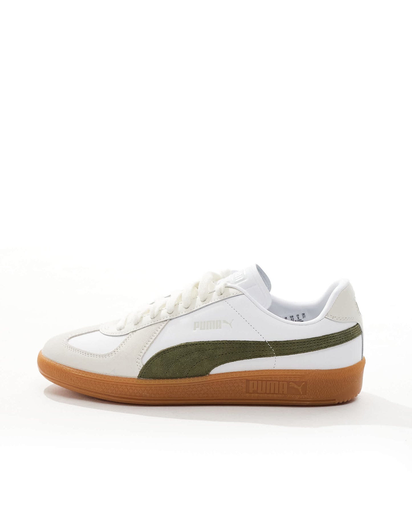 Puma Army trainers in white & olive