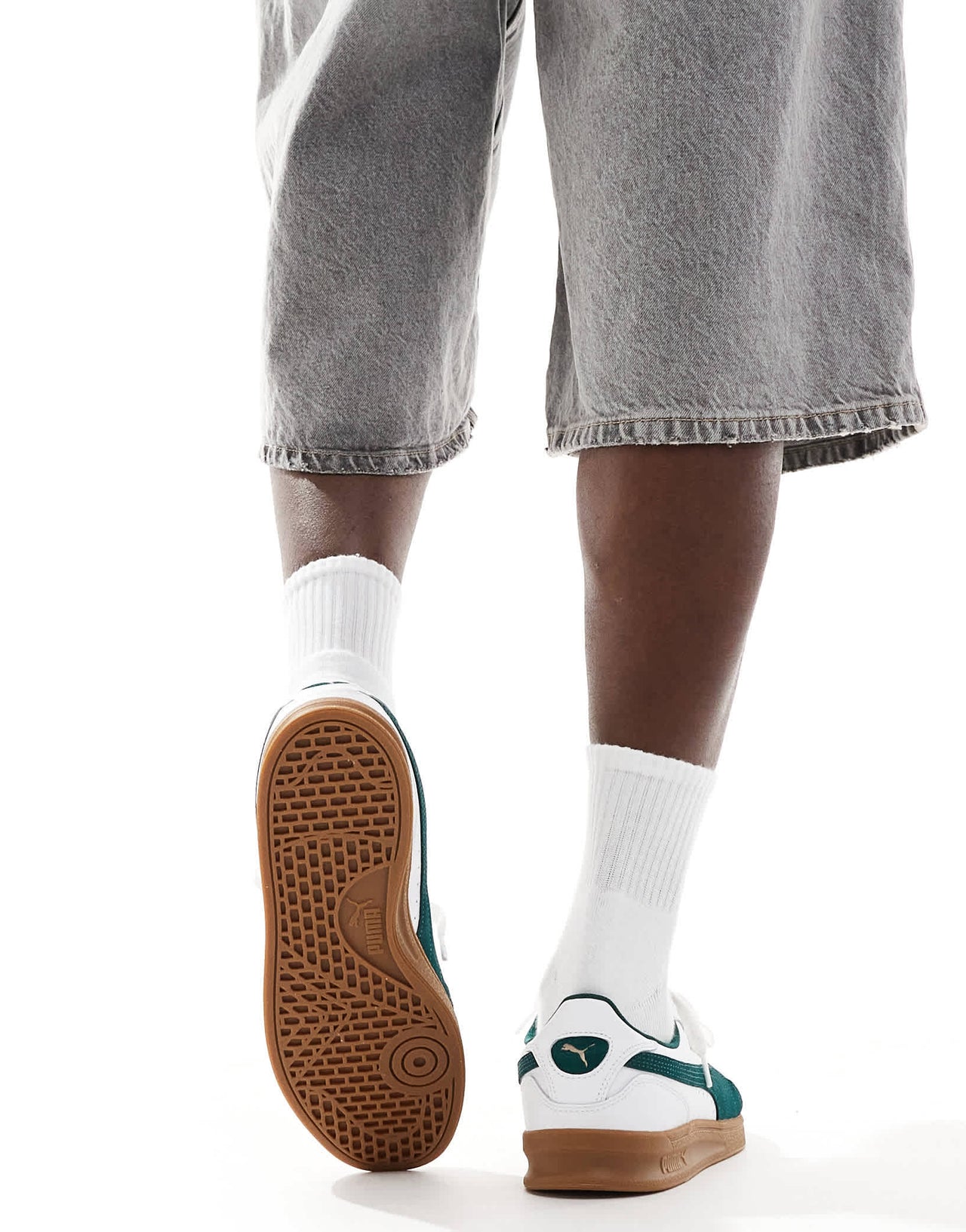 Puma Indoor trainers in white & green