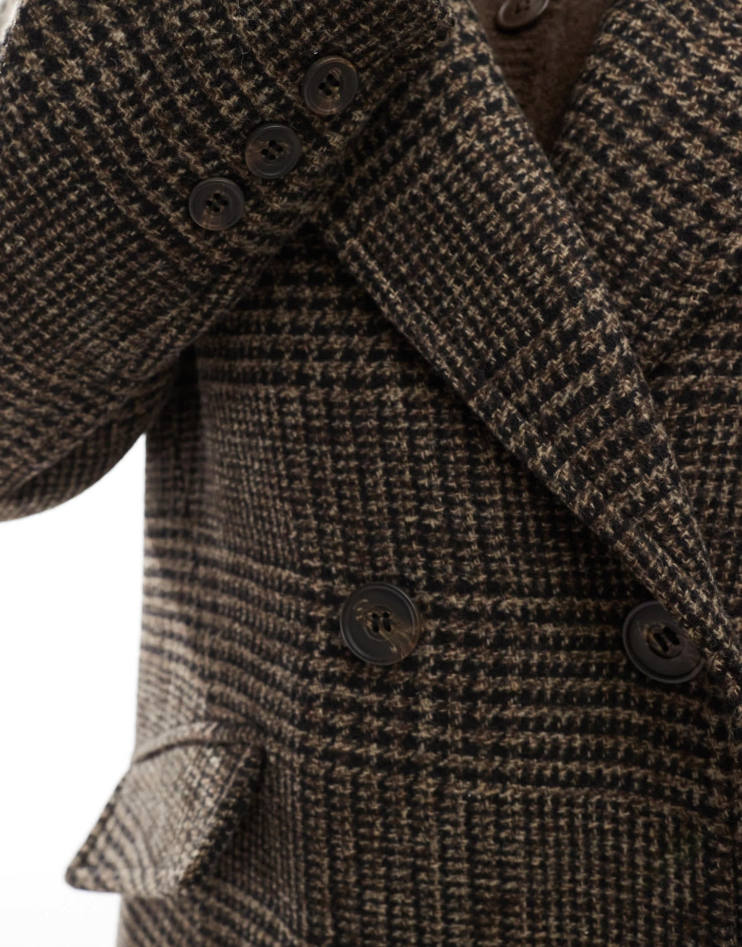 Bershka slouchy tailored coat in brown check