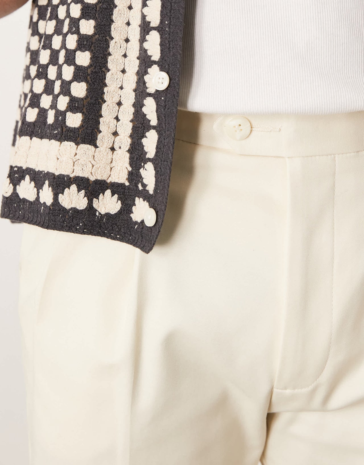ASOS DESIGN smart tapered cotton chino trousers in white