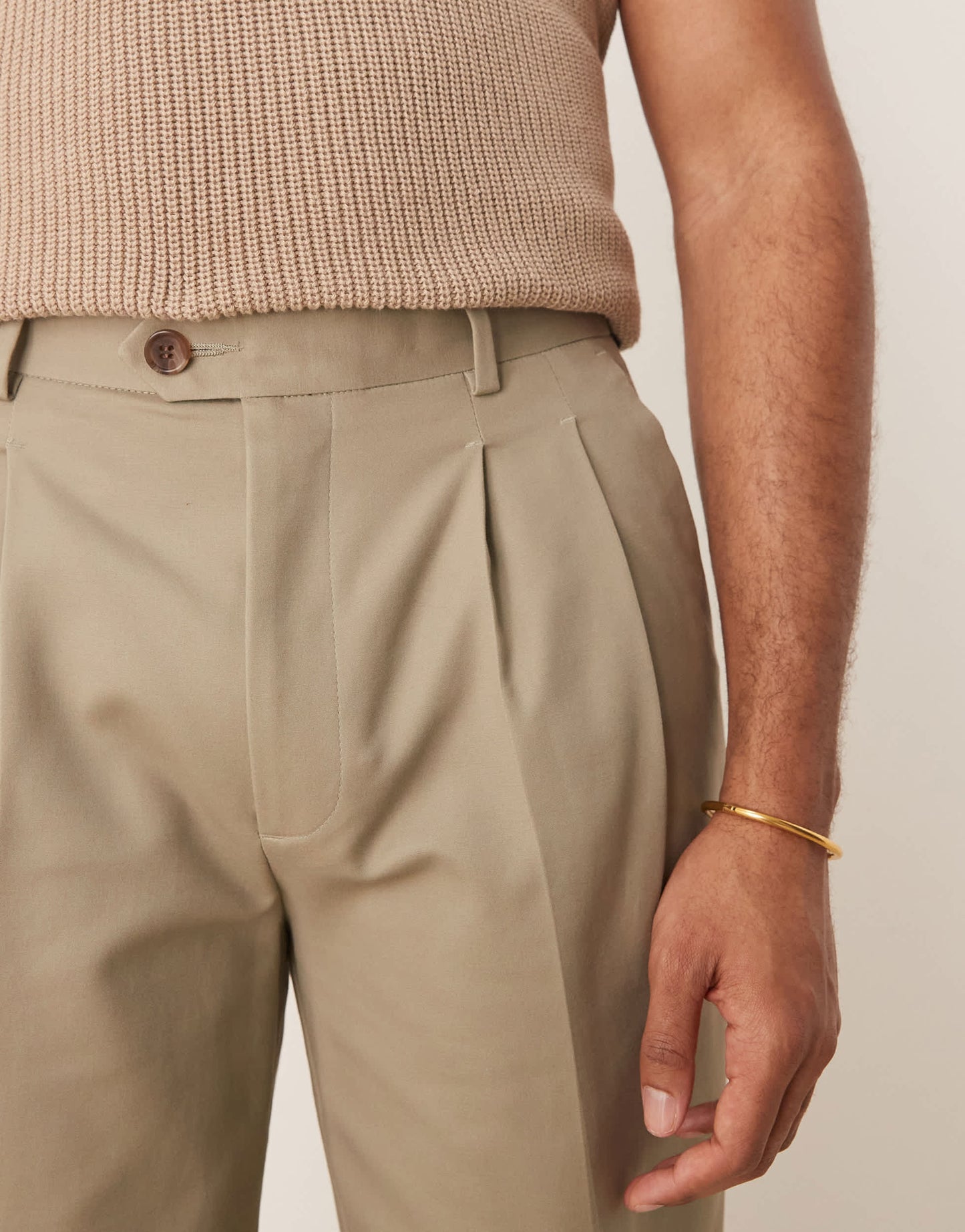 ASOS DESIGN smart oversized tapered cotton chino trousers in khaki