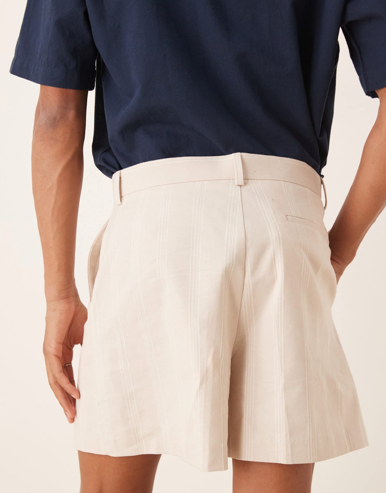 ASOS DESIGN smart bermuda linen blend shorts in ecru