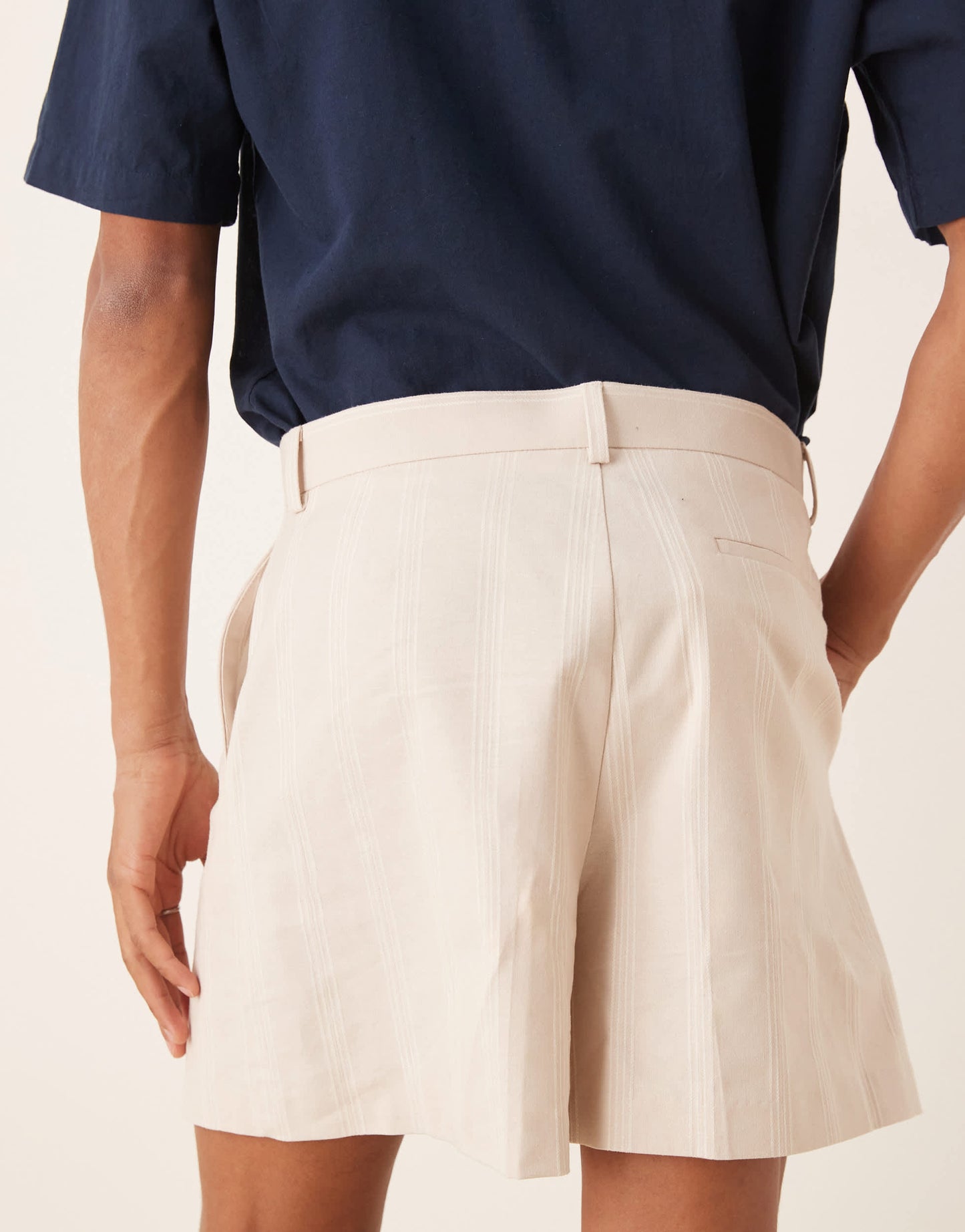 ASOS DESIGN smart bermuda linen blend shorts in ecru