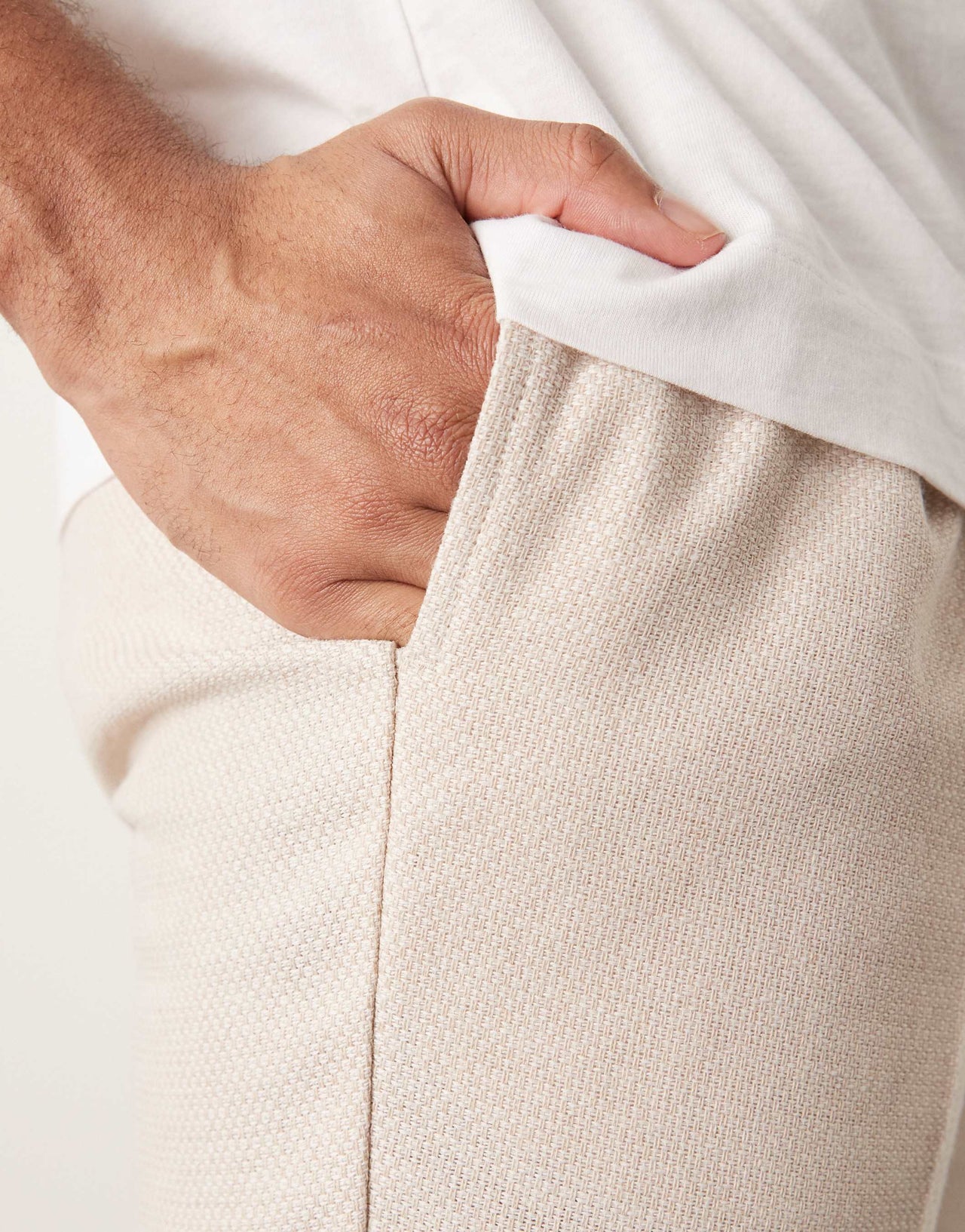 ASOS DESIGN smart tapered fit wool mix trousers with front pleat in stone