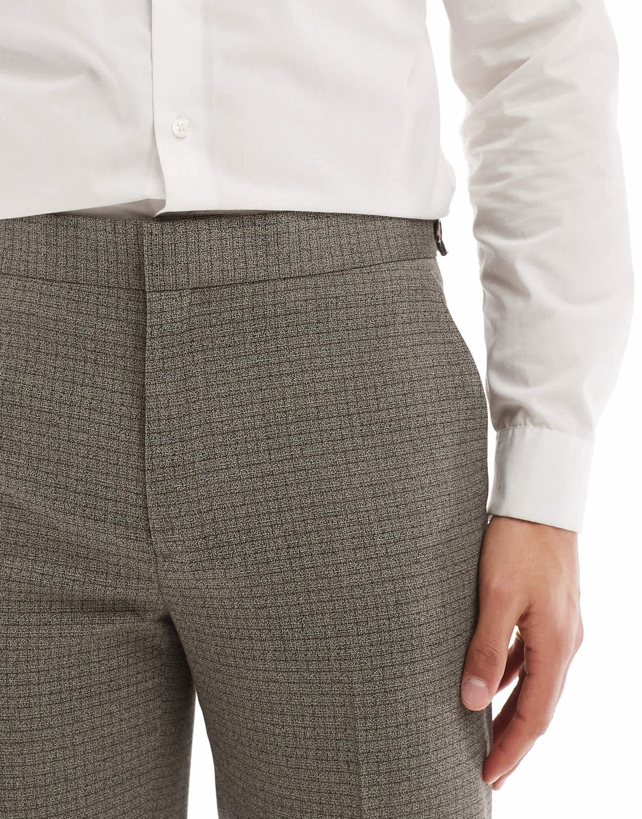 River Island slim fit suit trousers in heritage microcheck