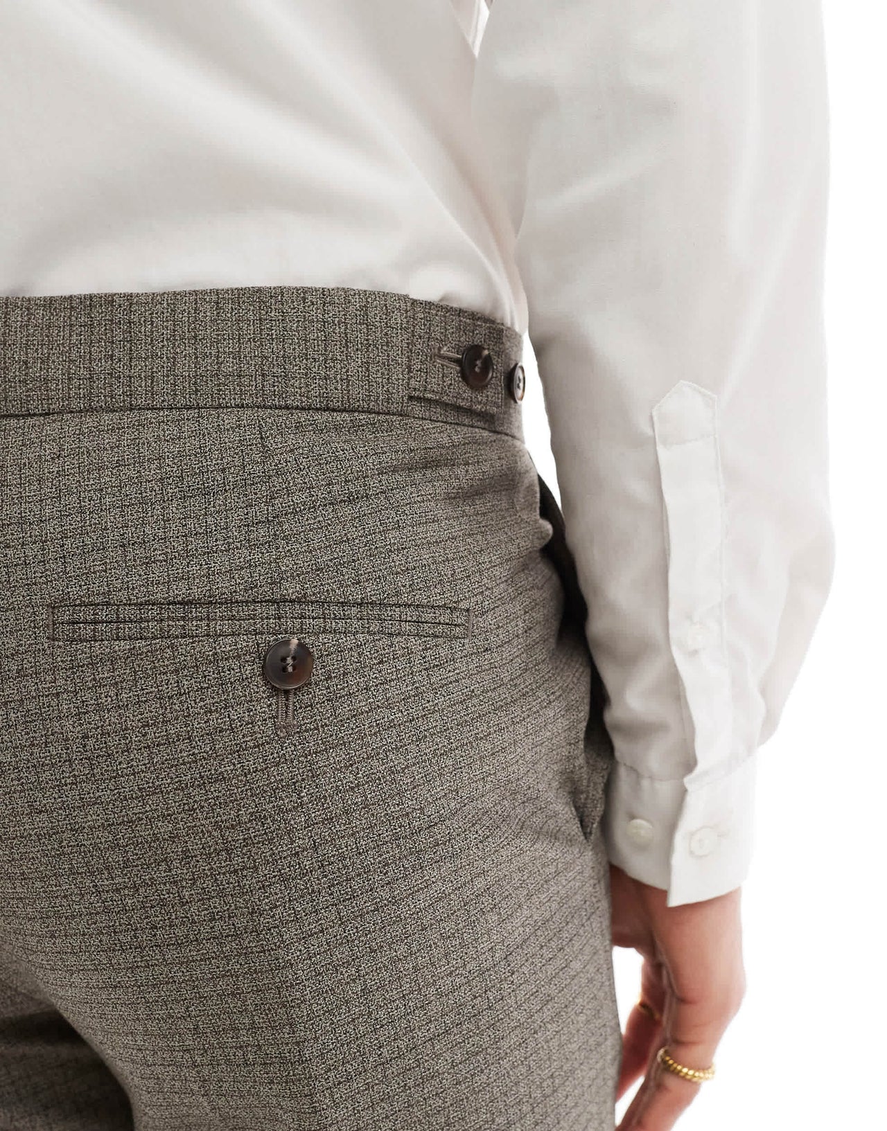 River Island slim fit suit trousers in heritage microcheck