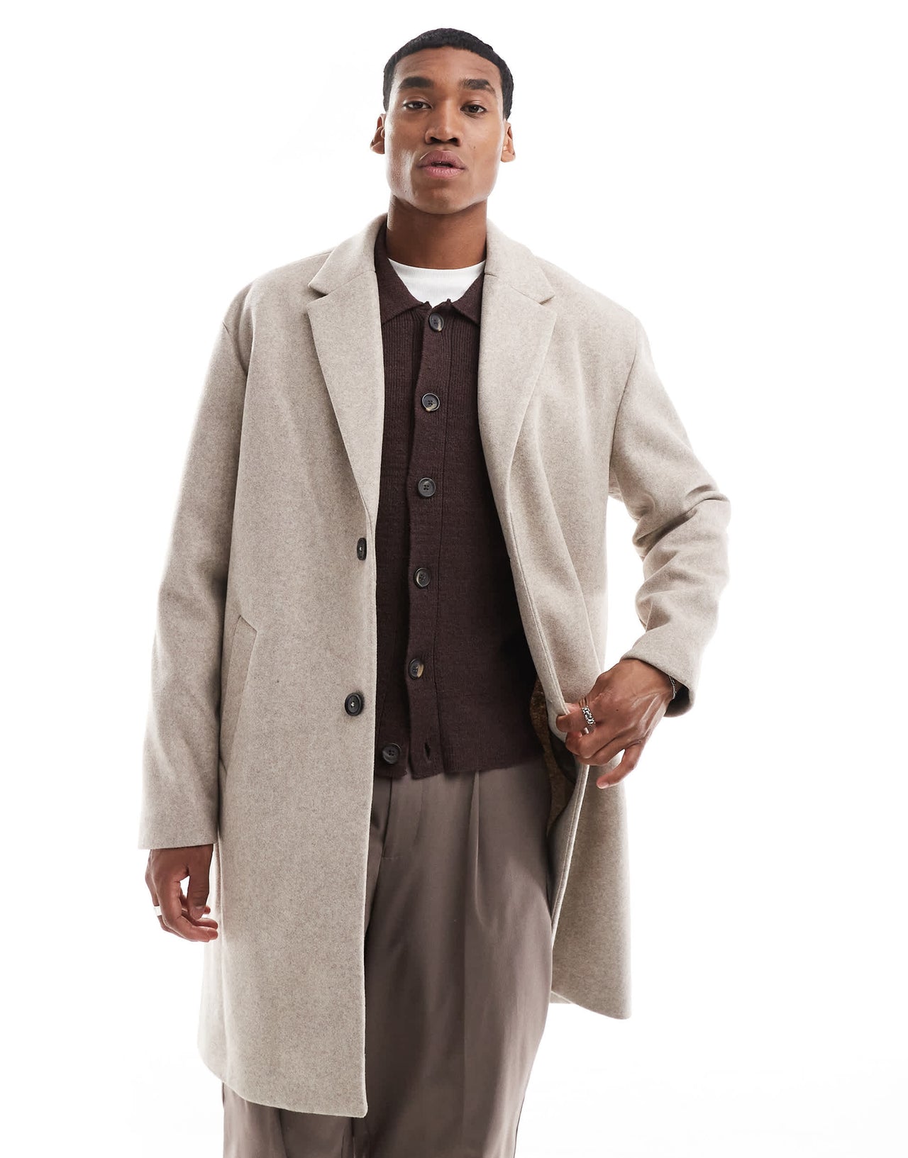 Pull&Bear overcoat in beige