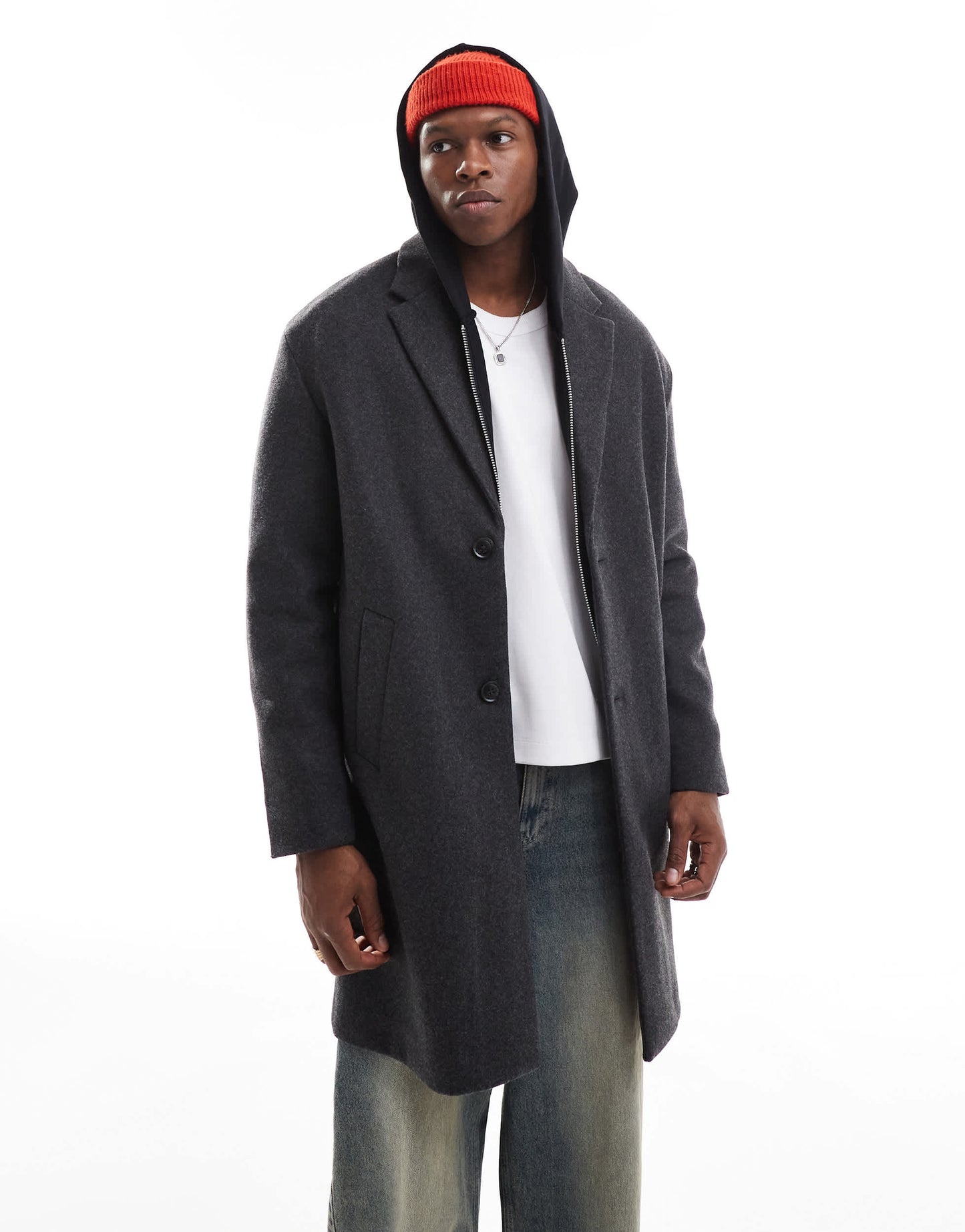 Pull&Bear overcoat in grey