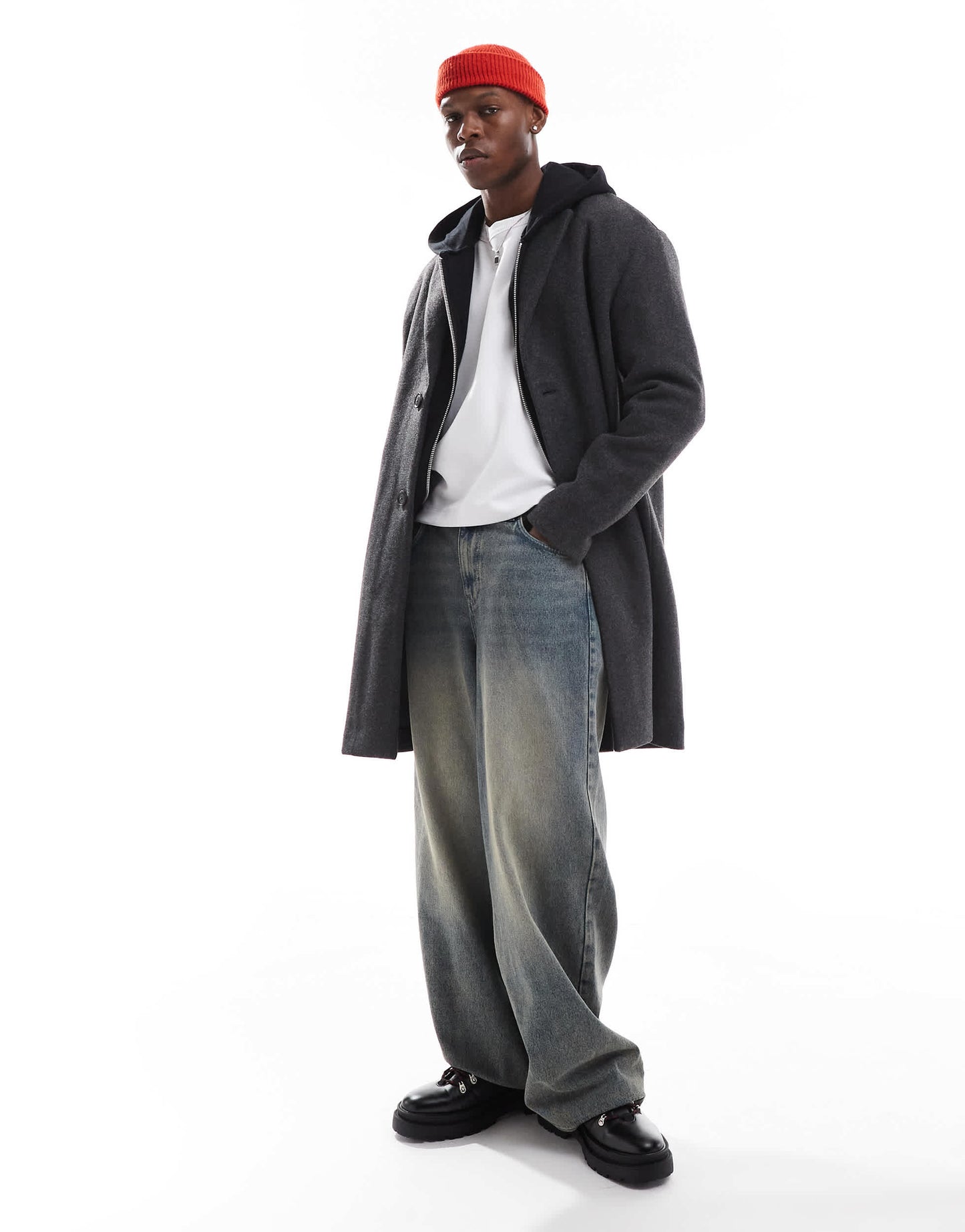 Pull&Bear overcoat in grey