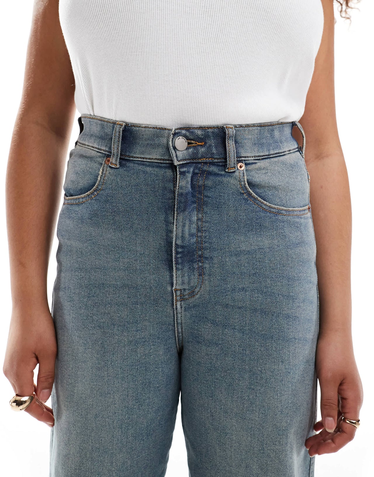 Dr Denim Plus Moxy straight leg jeans in cape mid dirt used