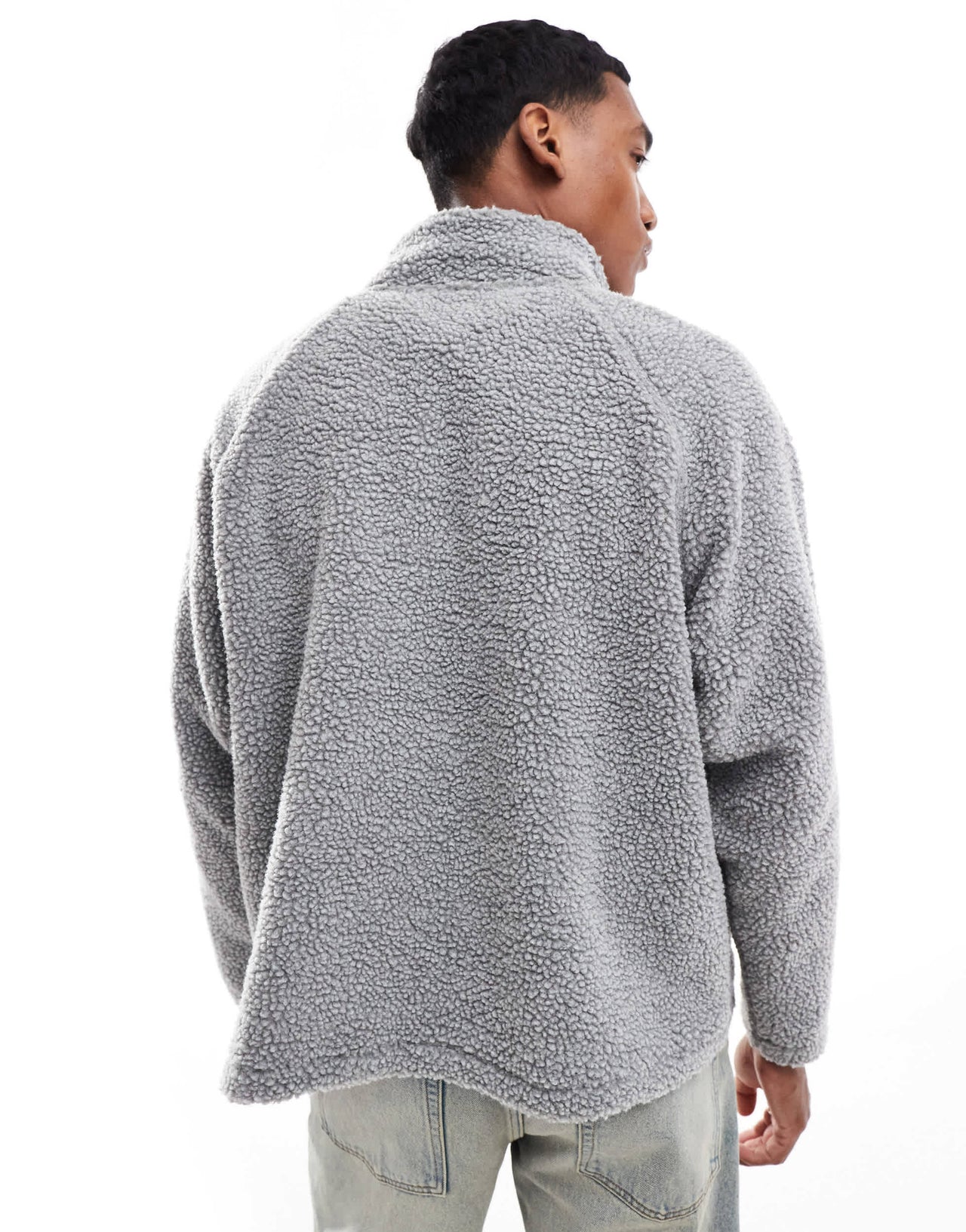 Cotton On Teddy 1/2 zip fleece in grey
