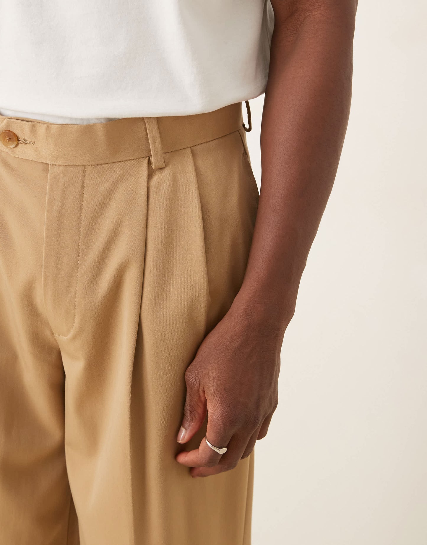 ASOS DESIGN oversized tapered suit trousers in camel