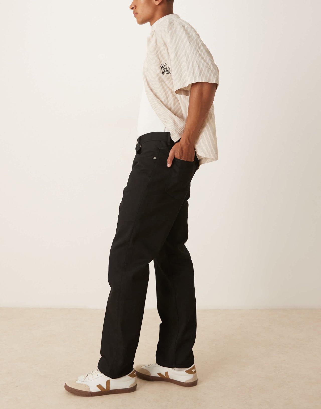 ARKET Ocean loose straight leg jeans in black