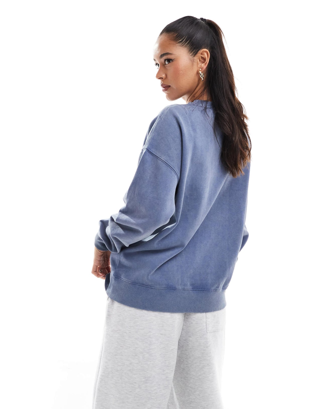 Pull&Bear oversized sweater in washed blue