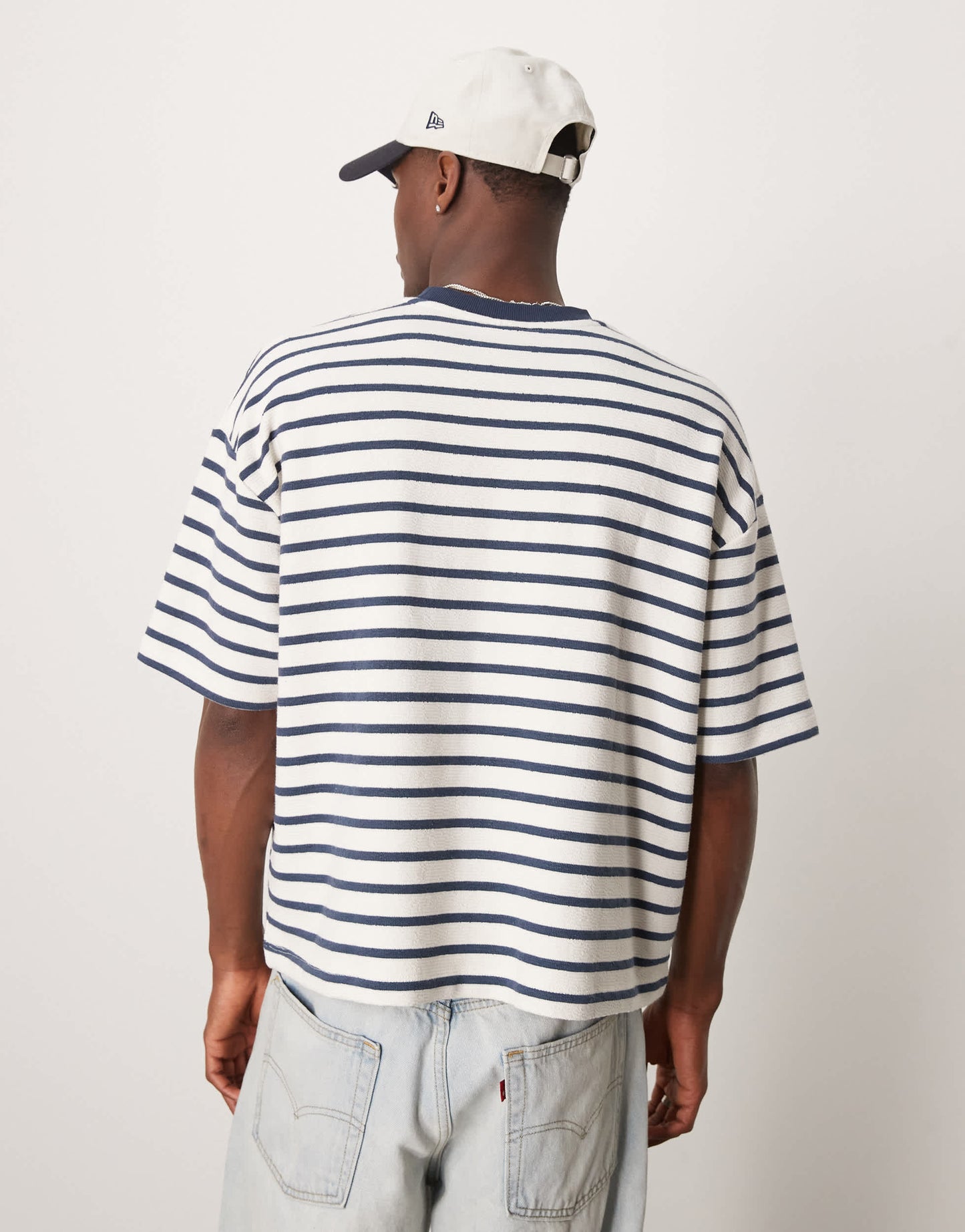 ASOS DESIGN super heavyweight boxy oversized t-shirt in textured stripe