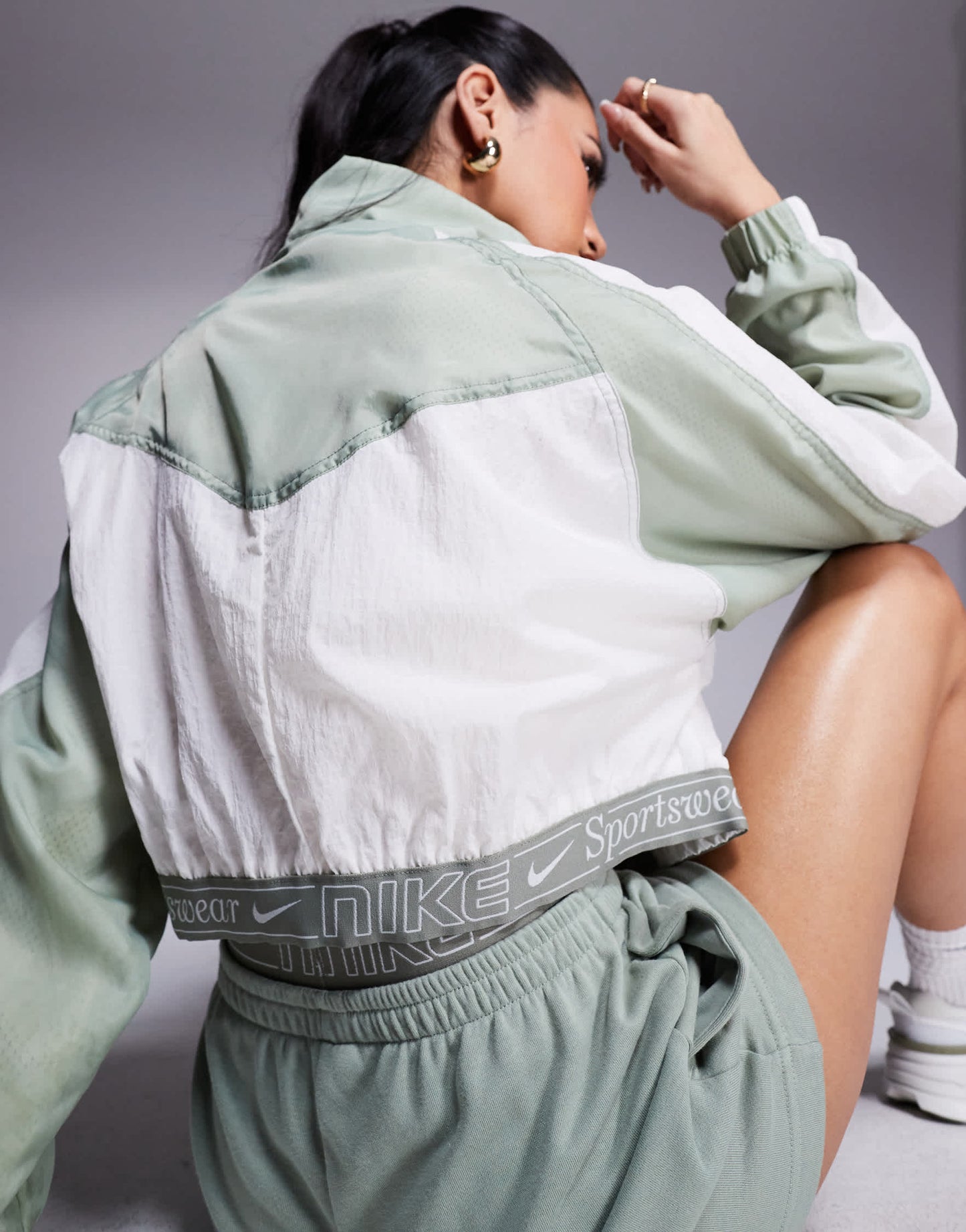 Nike Gym Life Swoosh Street woven jacket in khaki