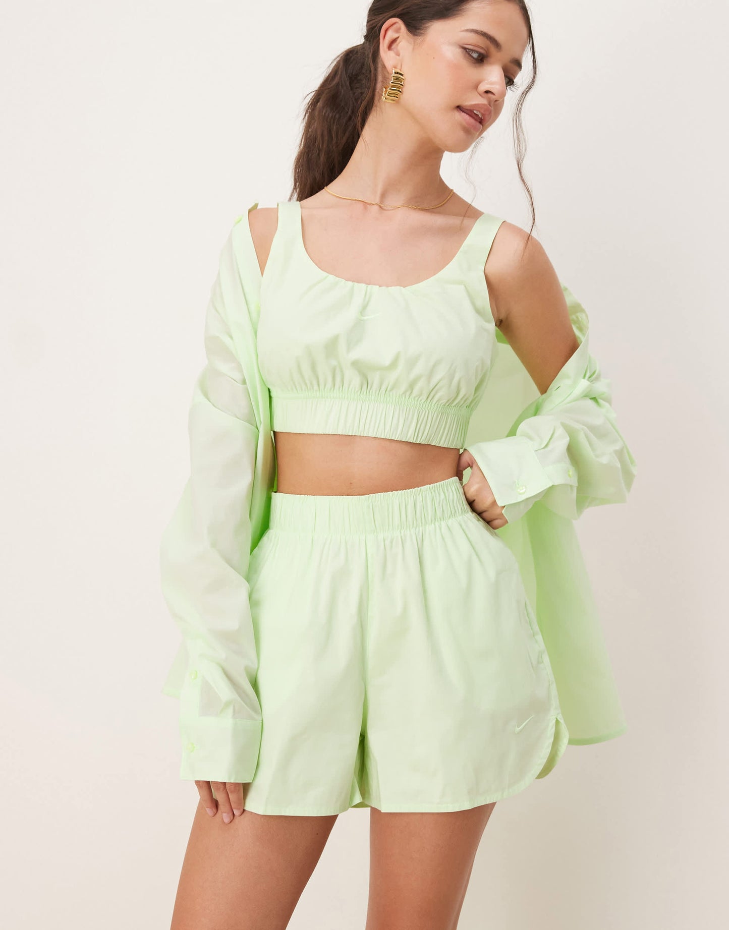 Nike Chill Poplin 5 inch shorts in lime green