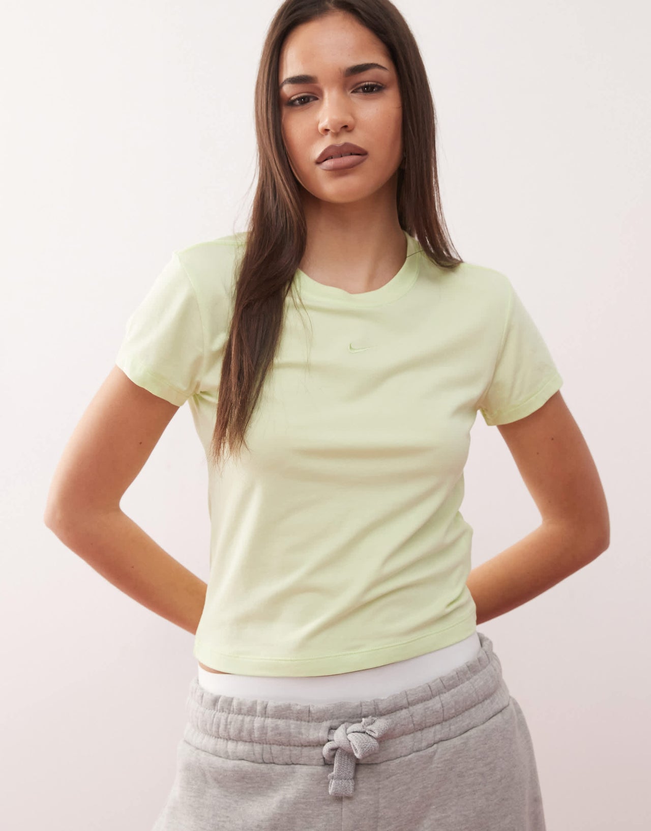 Nike Chill baby cropped t-shirt in lime green