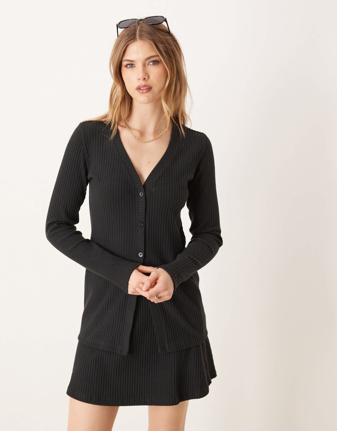 Nike Chill ribbed knitted cardigan in black