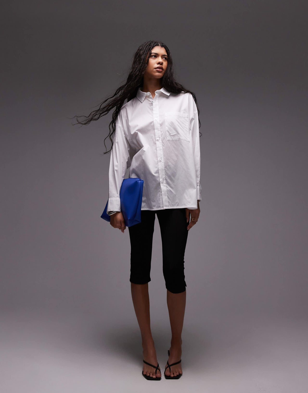 Nike Chill Poplin oversized shirt in white