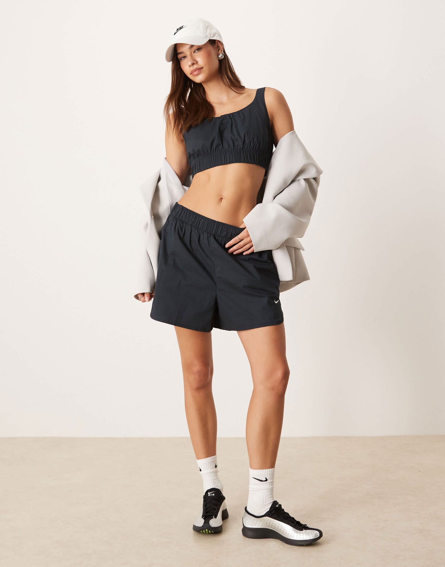 Nike Chill Poplin cropped vest in black