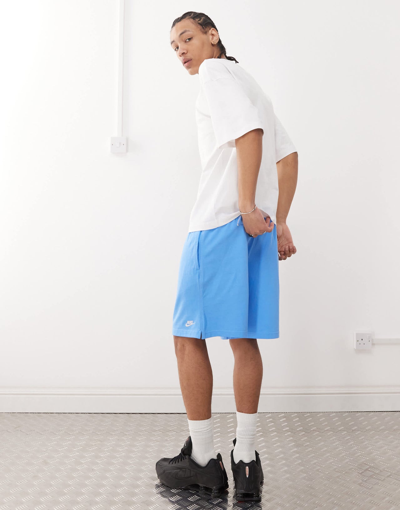 Nike Club knit shorts in blue