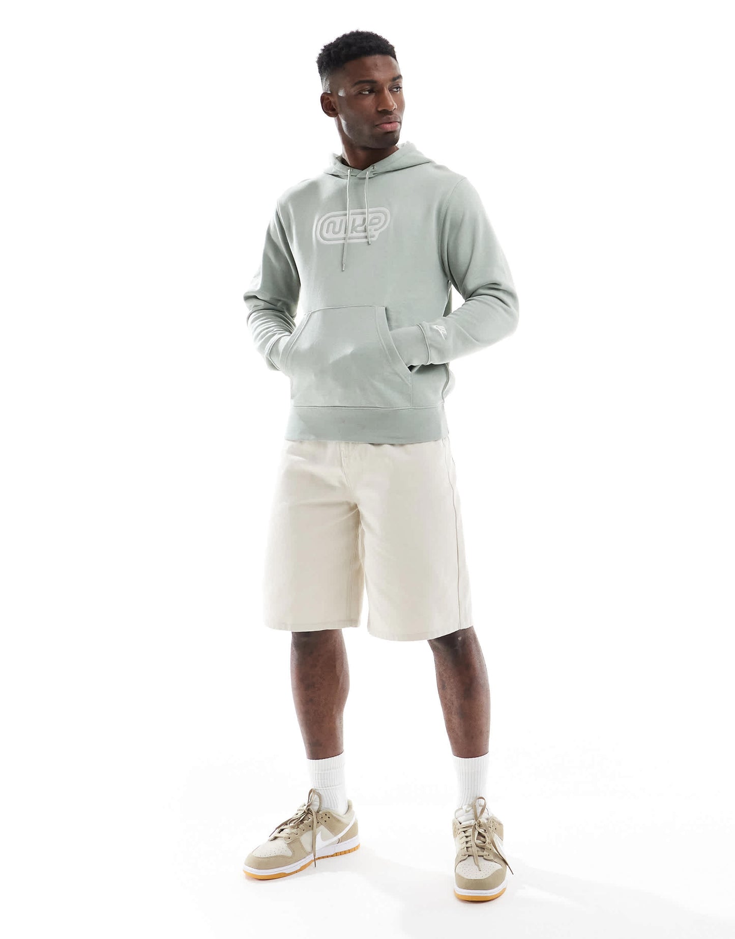 Nike Club hoodie with graphic in light green