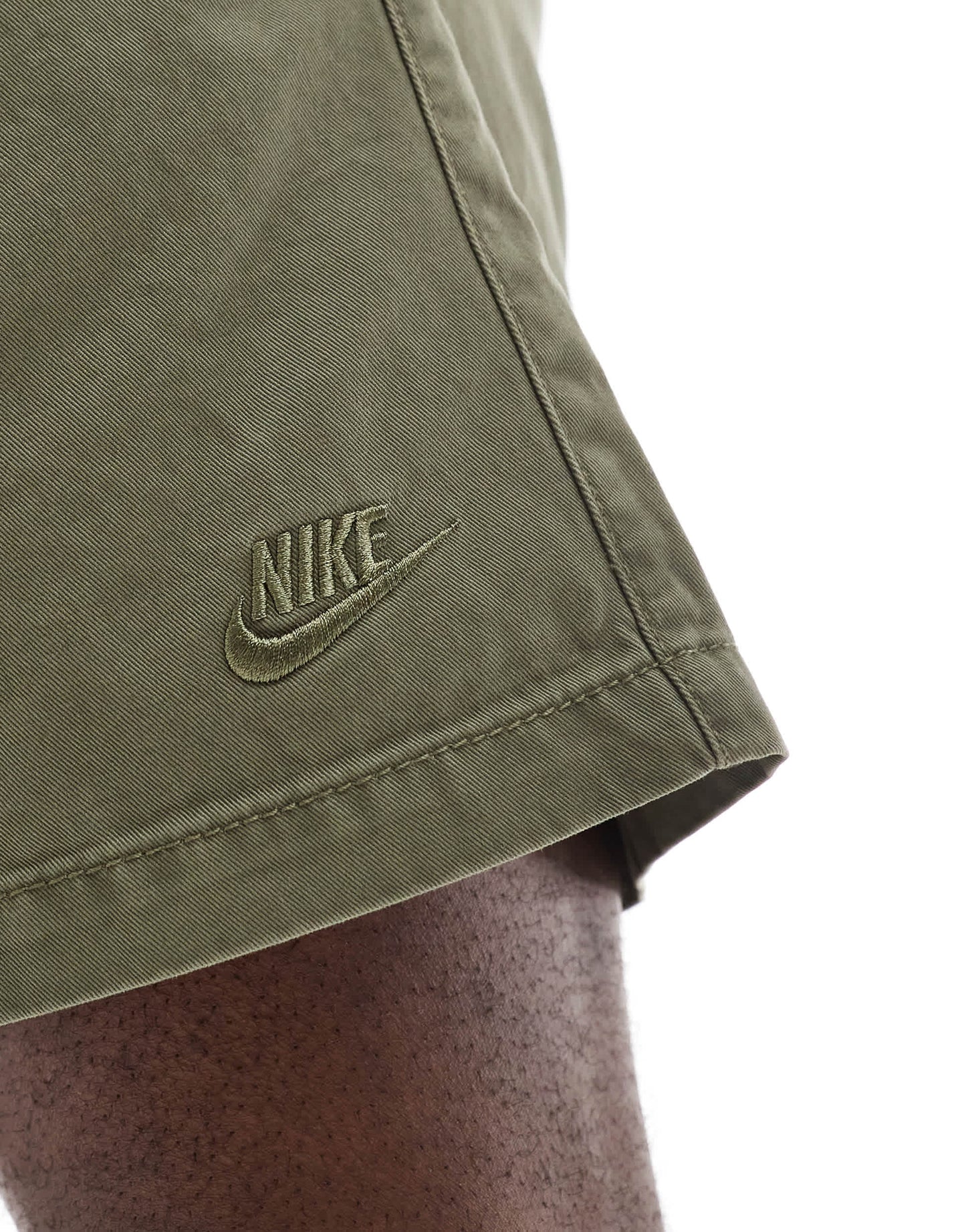 Nike Club washed chino shorts in khaki
