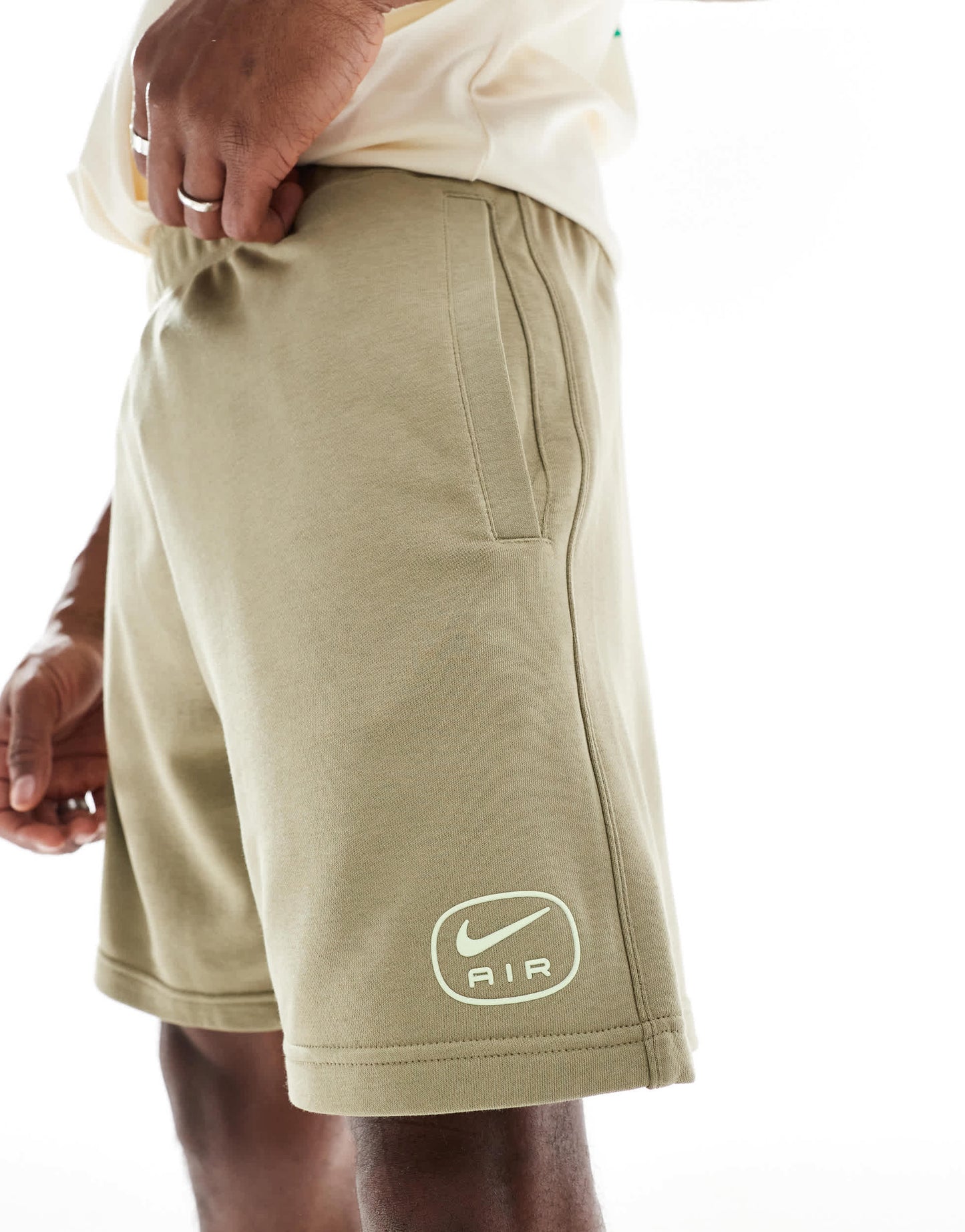 Nike Air French Terry shorts in khaki