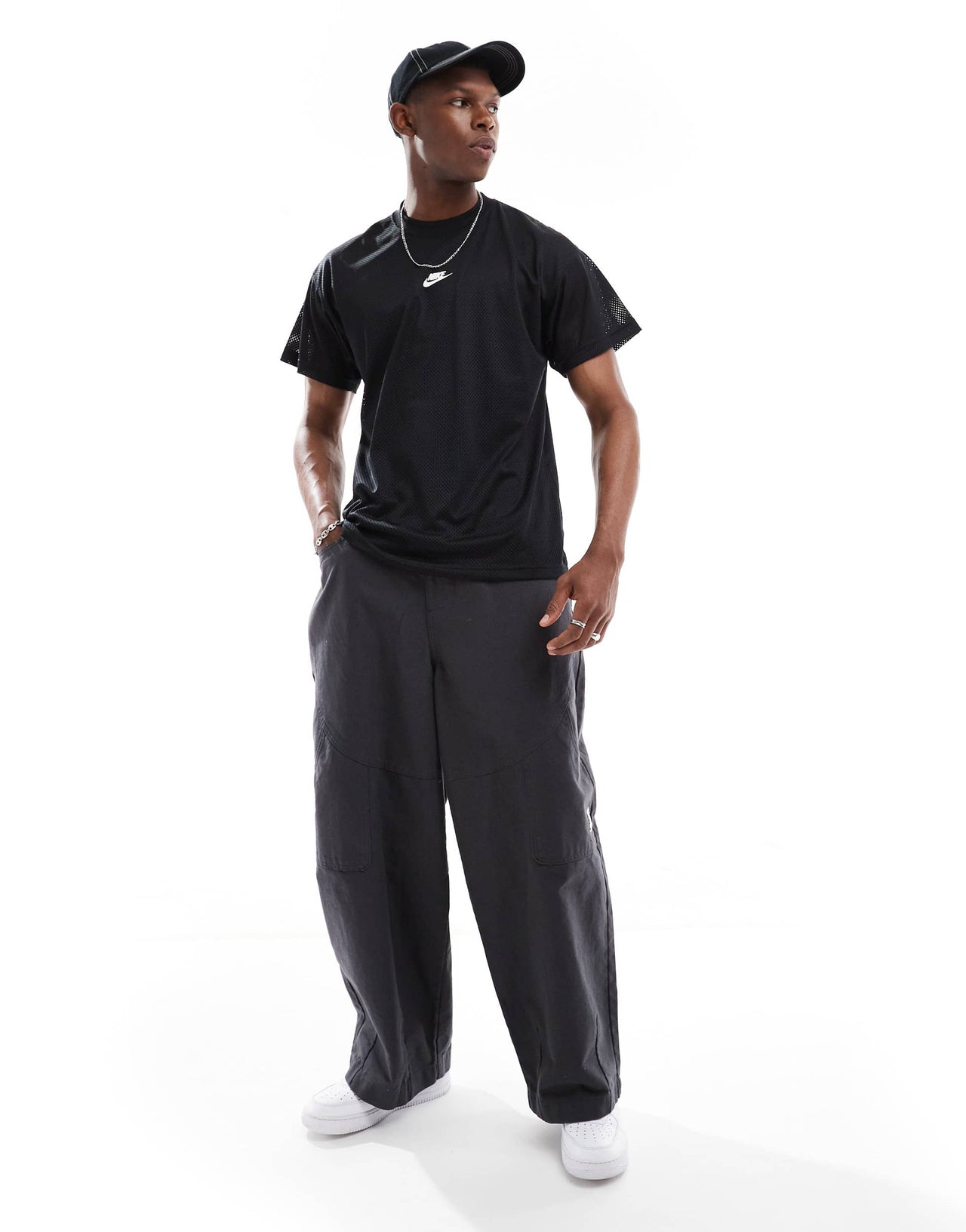Nike mesh t-shirt in black