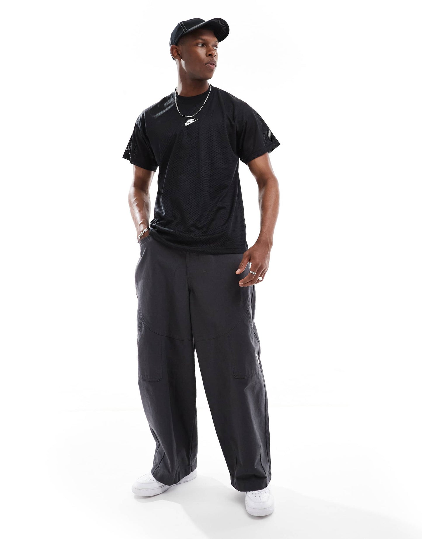 Nike mesh t-shirt in black
