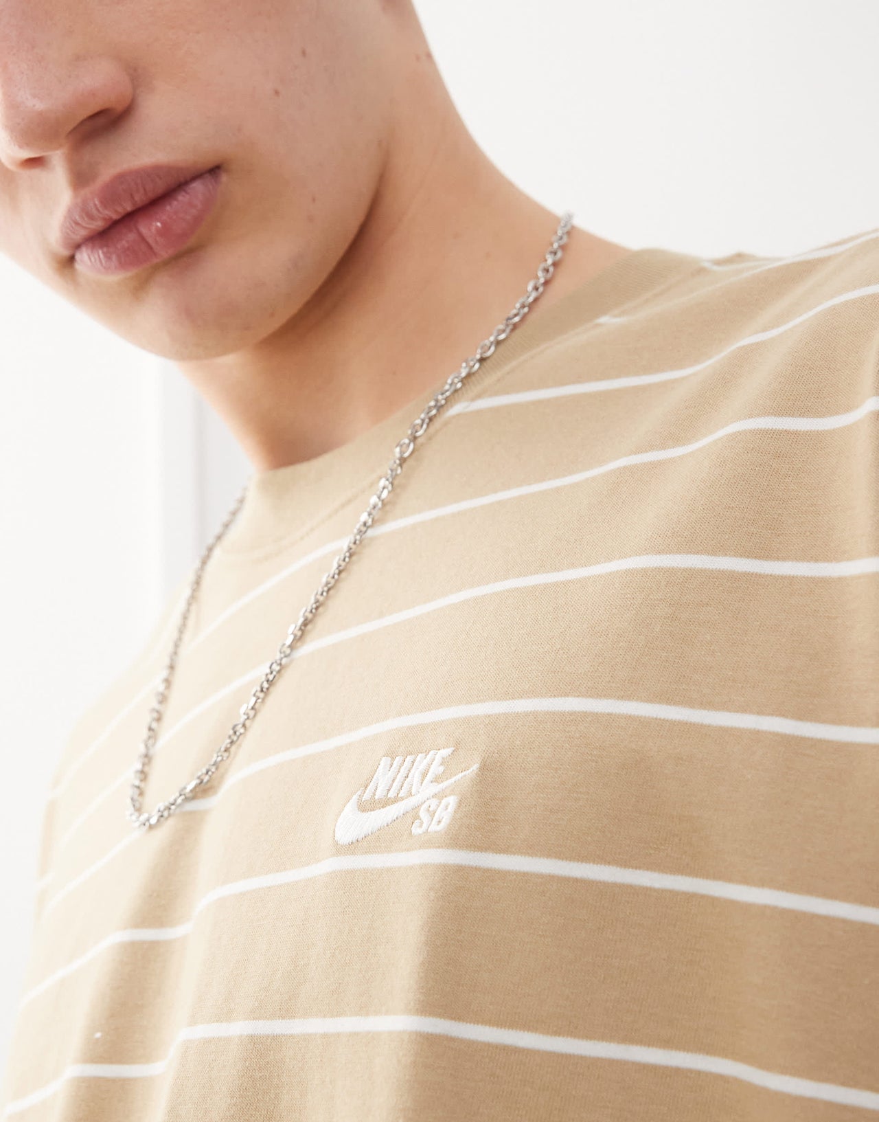 Nike SB stripe t-shirt in beige