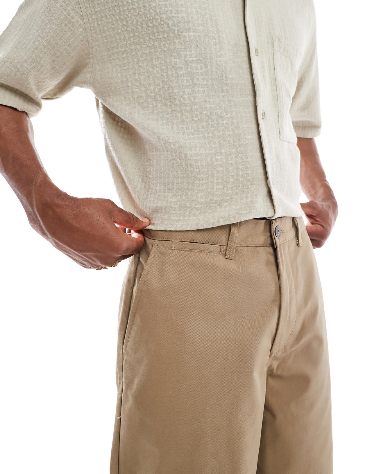 Jack & Jones baggy heavy twill chino short in beige