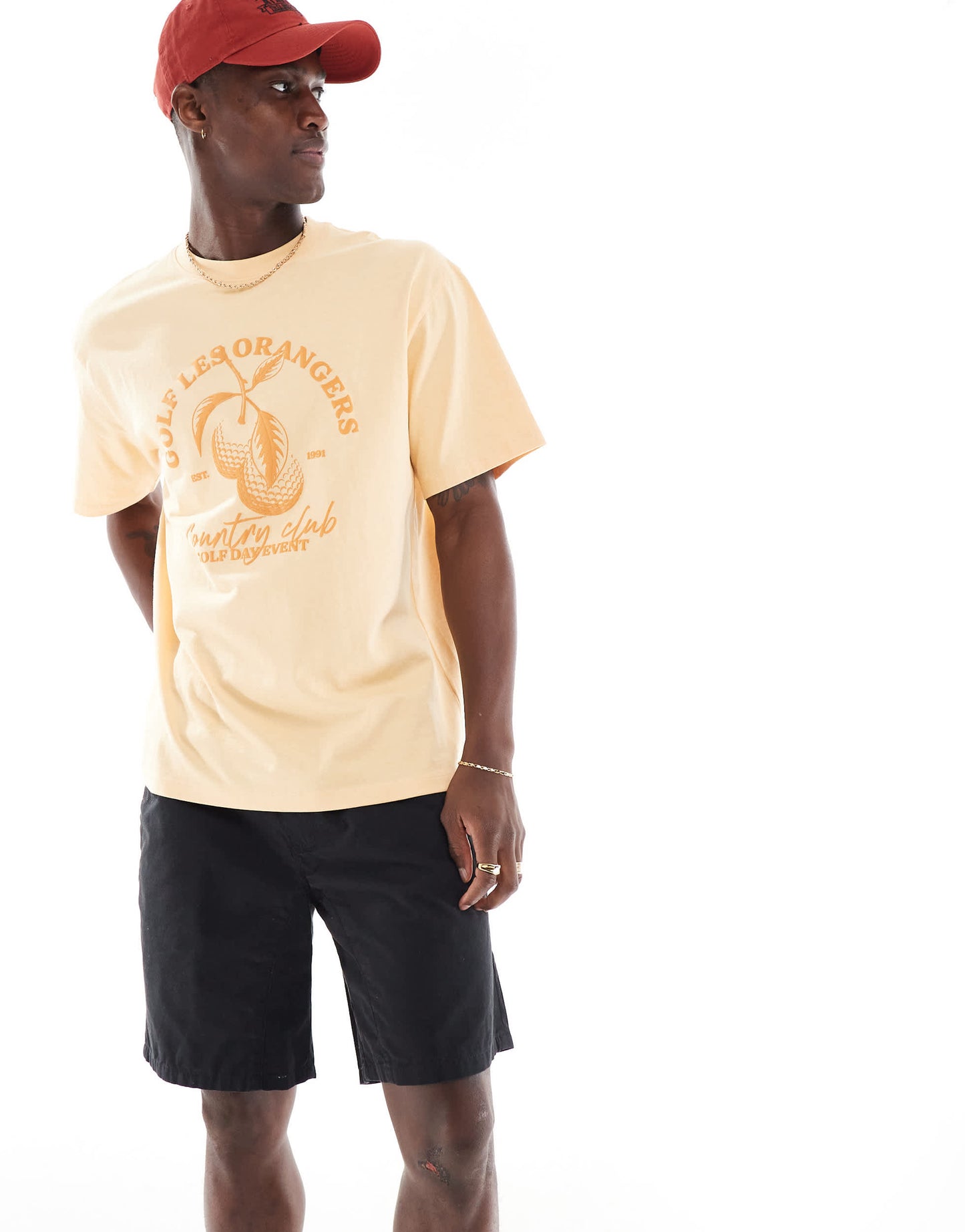Jack & Jones drawstring chino short in black