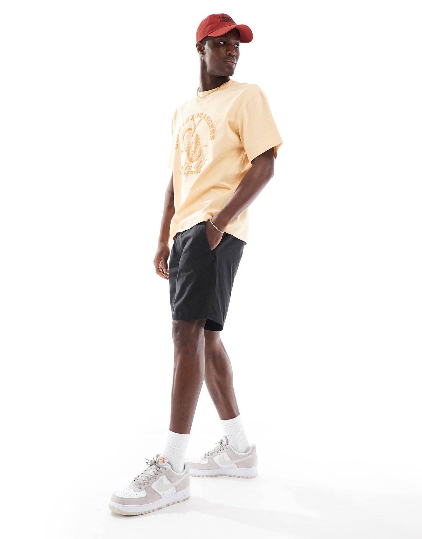 Jack & Jones drawstring chino short in black