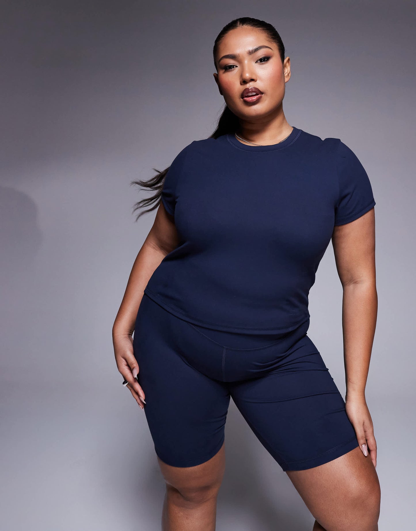 4505 Curve Icon soft touch studio baby t-shirt in midnight navy