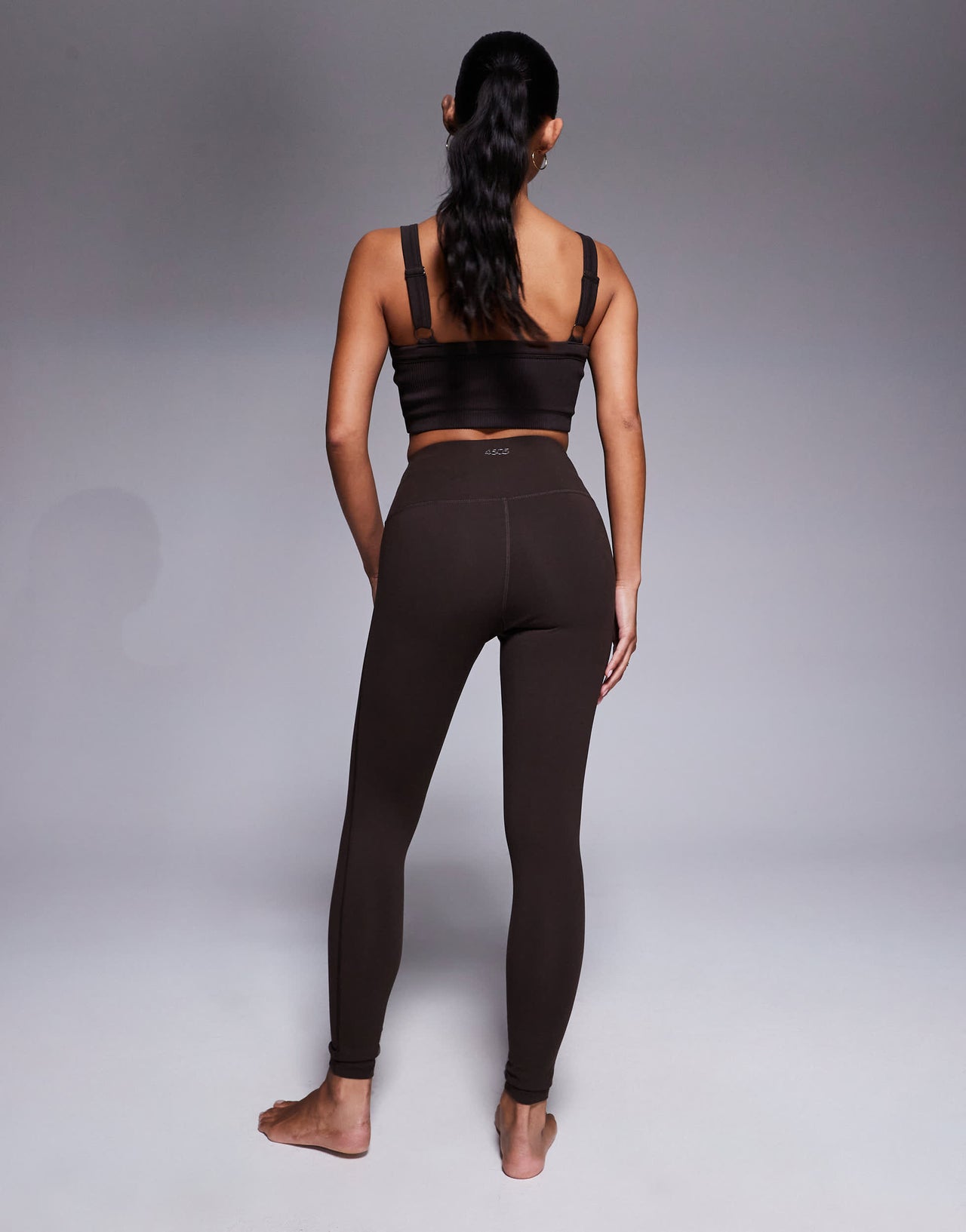 4505 Petite Icon soft touch high waist yoga legging in chocolate