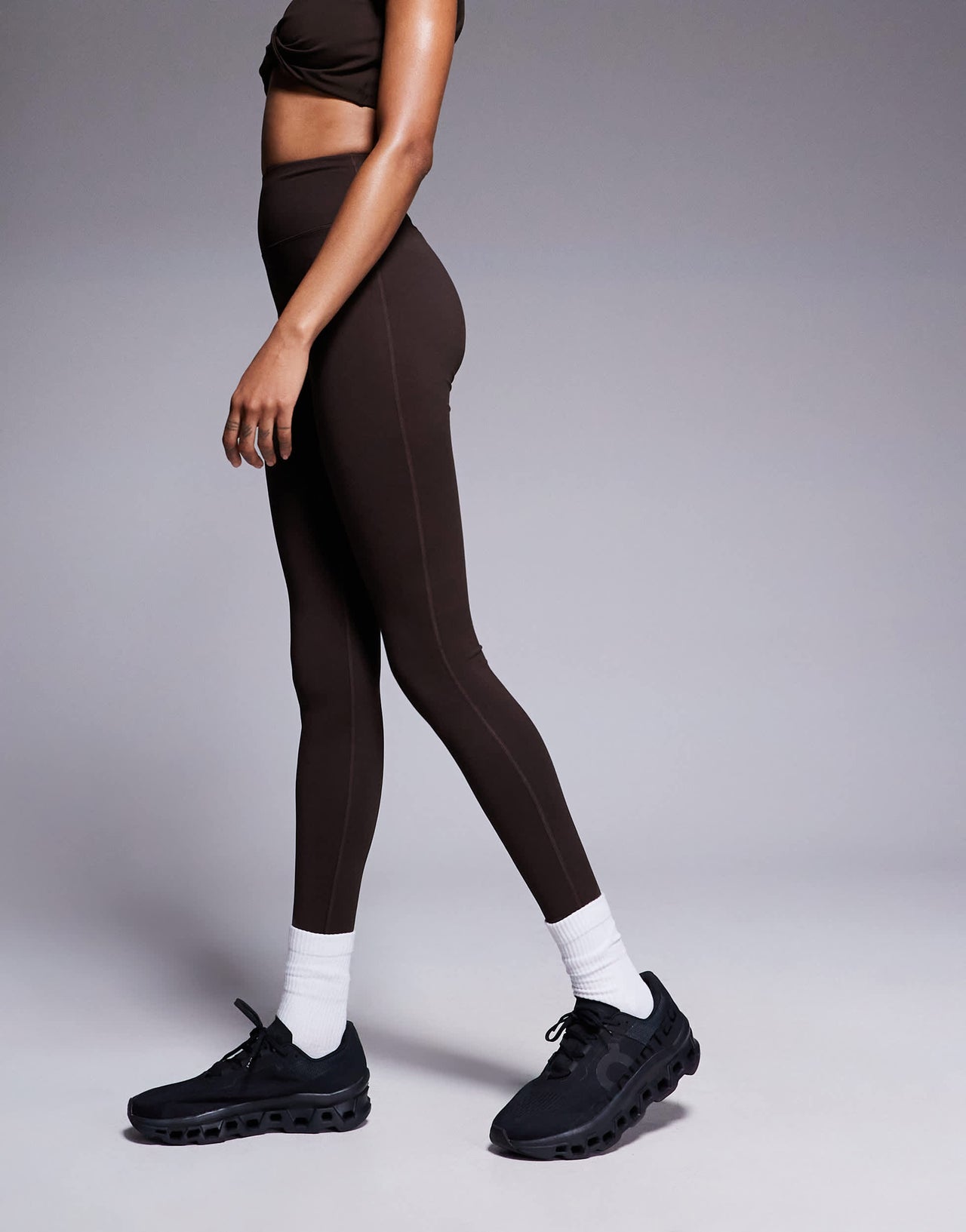 4505 Tall Icon soft touch high waist yoga legging in chocolate