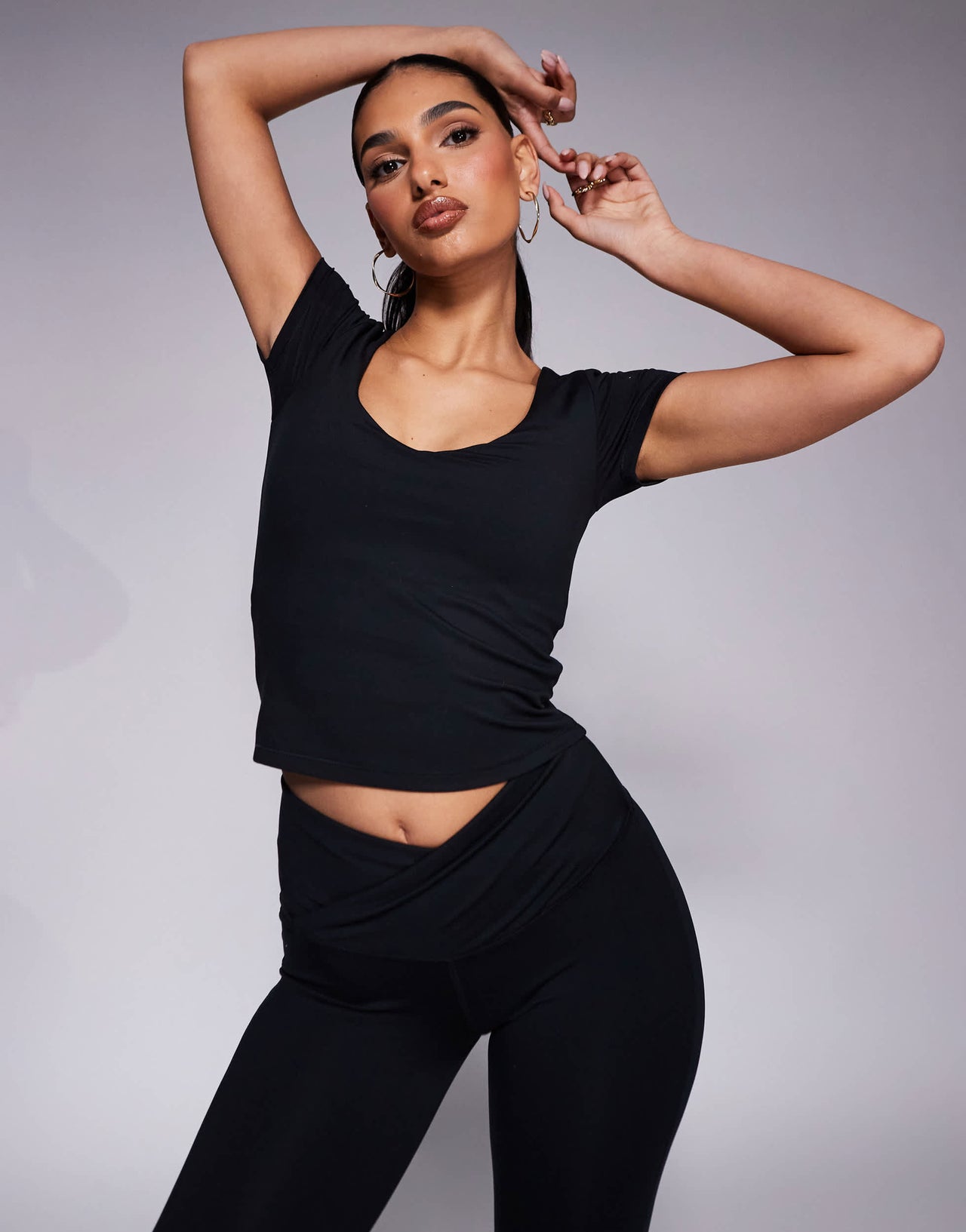 4505 Icon soft touch v neck performance baby t-shirt in black