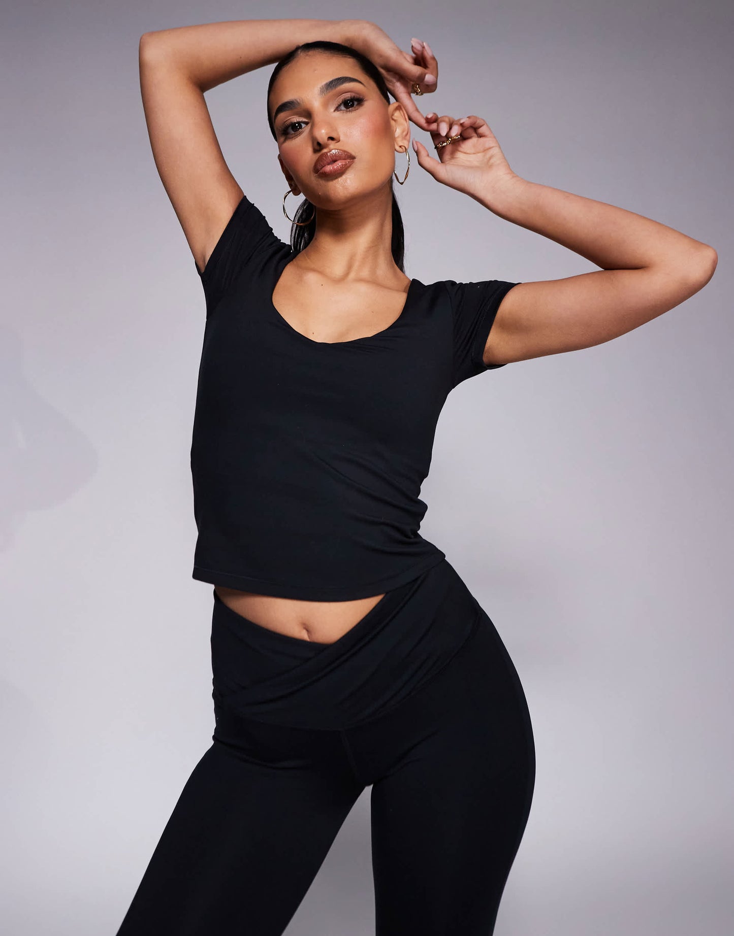 4505 Icon soft touch v neck performance baby t-shirt in black
