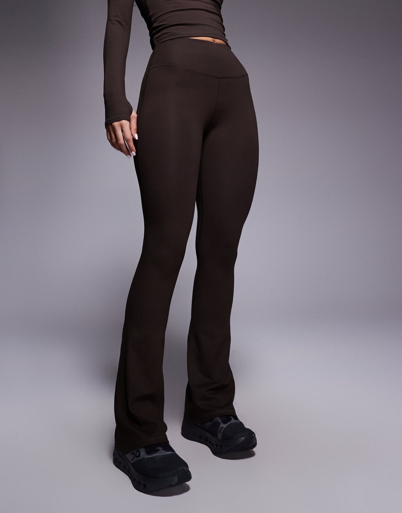 4505 Icon soft touch high waist slim kick yoga legging in chocolate