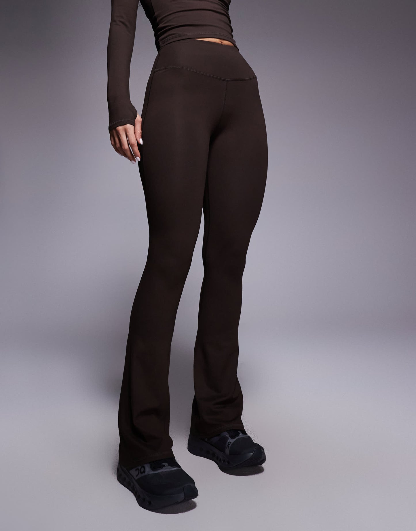 4505 Icon soft touch high waist slim kick yoga legging in chocolate