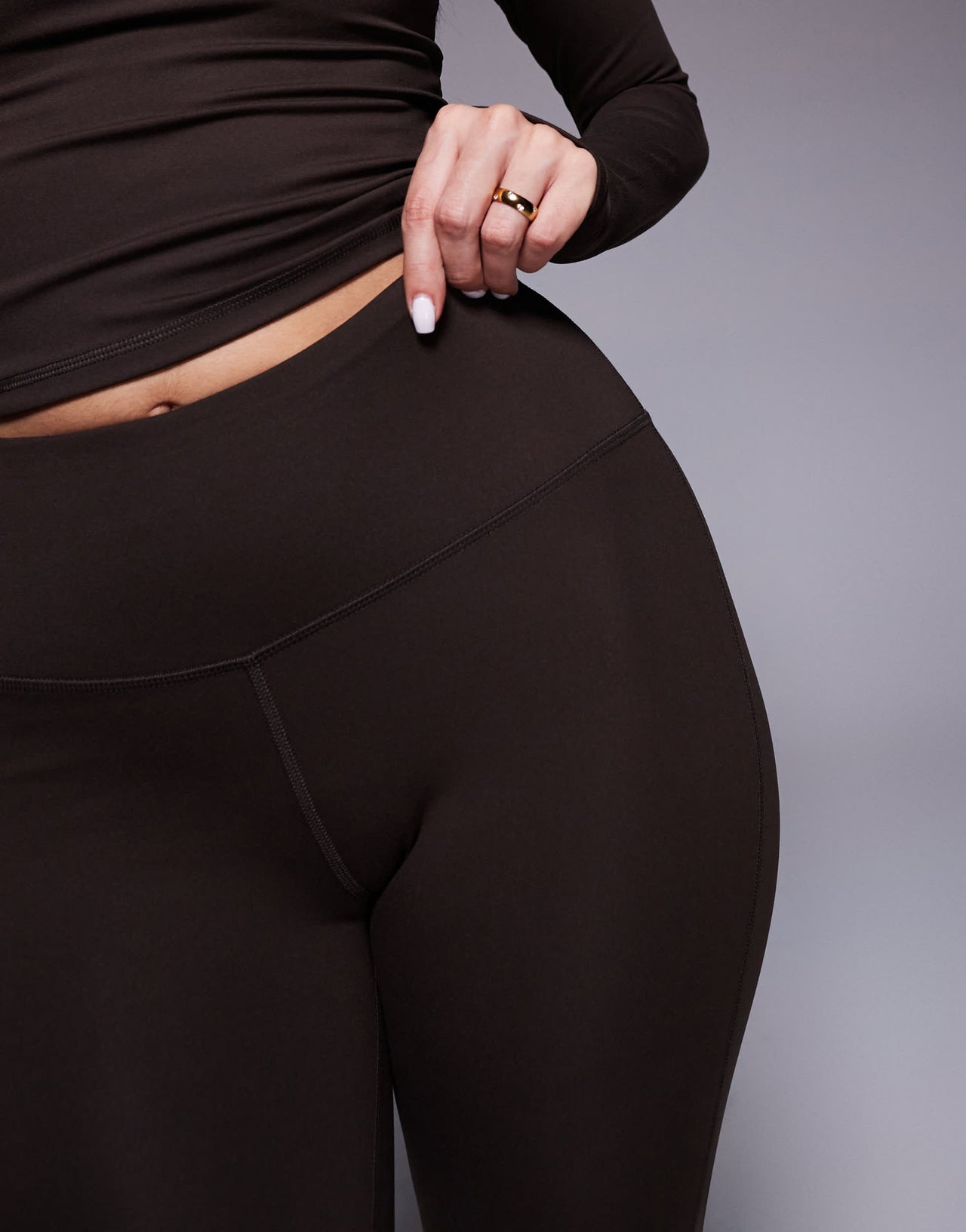 4505 Icon soft touch high waist slim kick yoga legging in chocolate