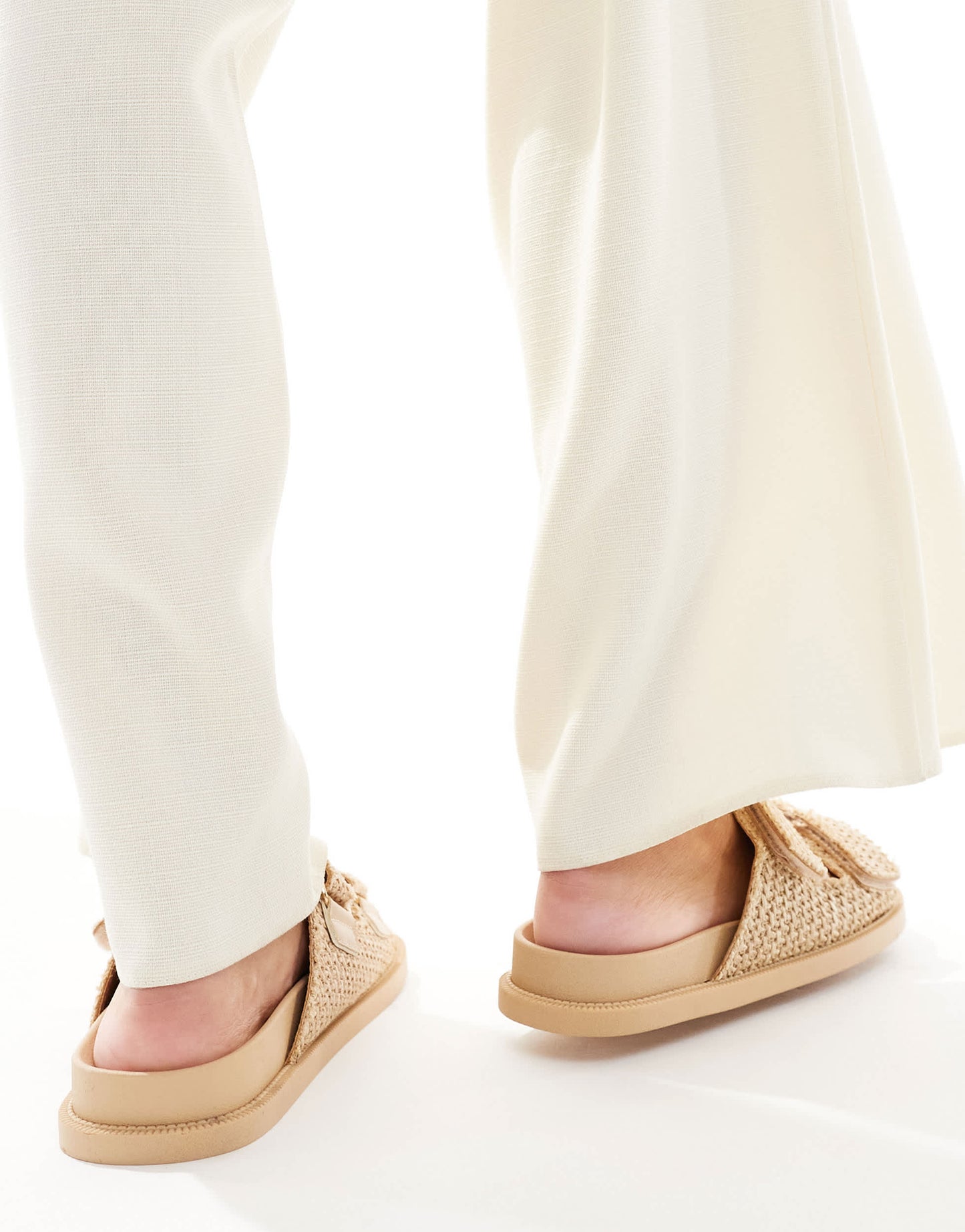 SEQWL sandals with straps in natural raffia