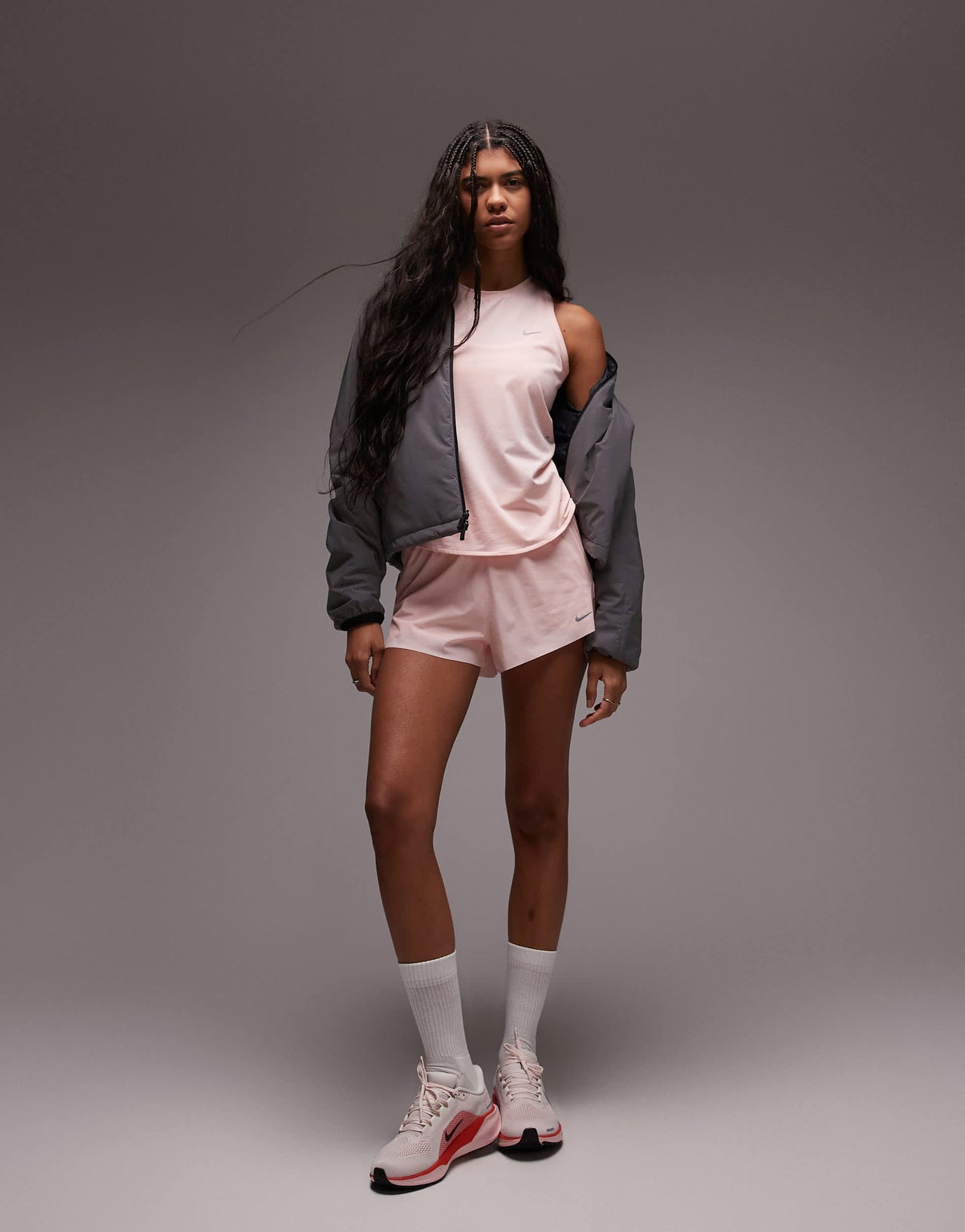 Nike Running Swift Dri-FIT mid rise 3 inch 2 in 1 shorts in pink