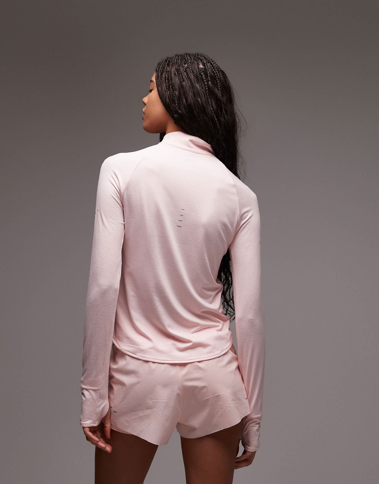 Nike Running Swift Dri-FIT half zip long sleeved top in pink