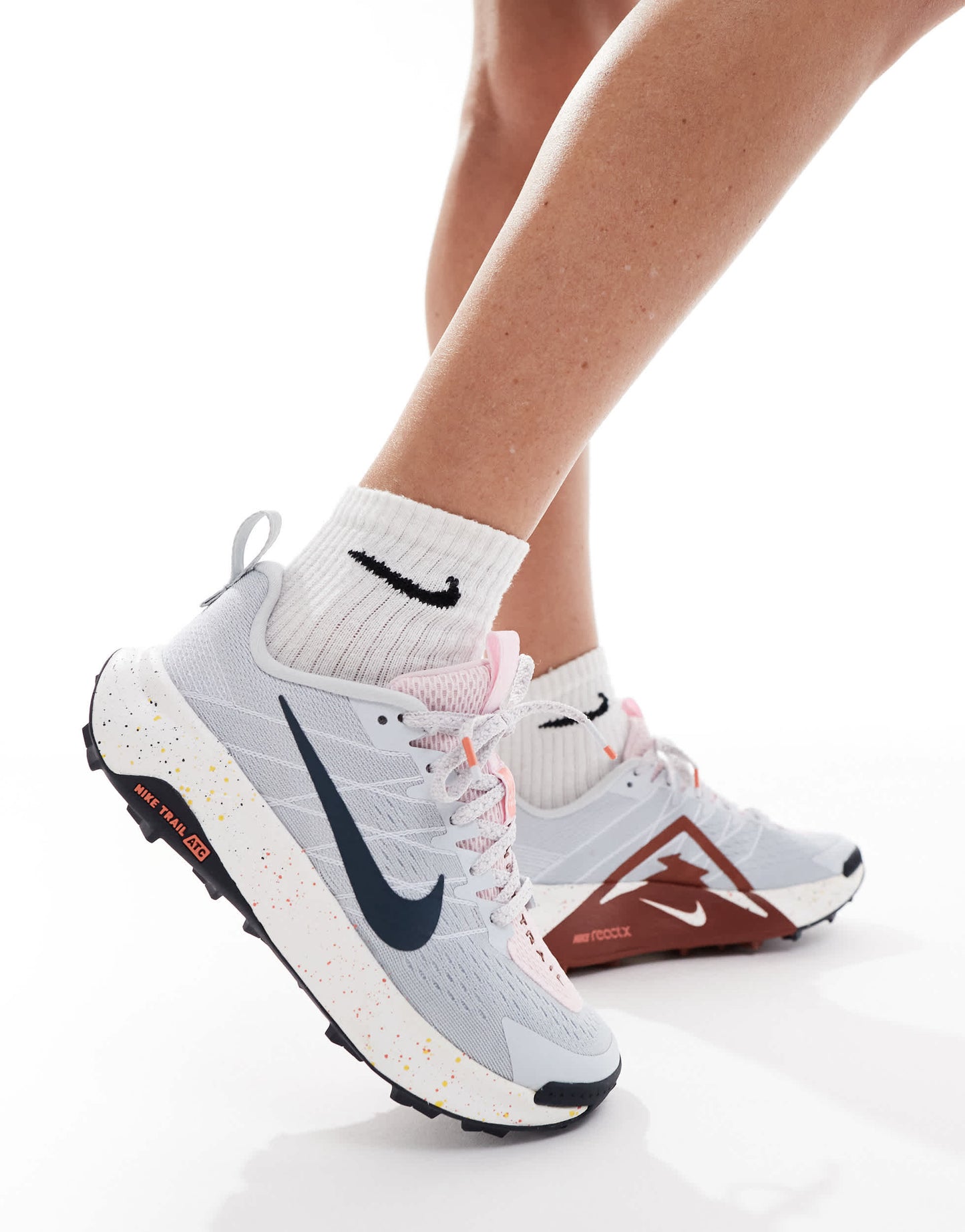 Nike Running ReactX Wildhorse trainers in grey and white