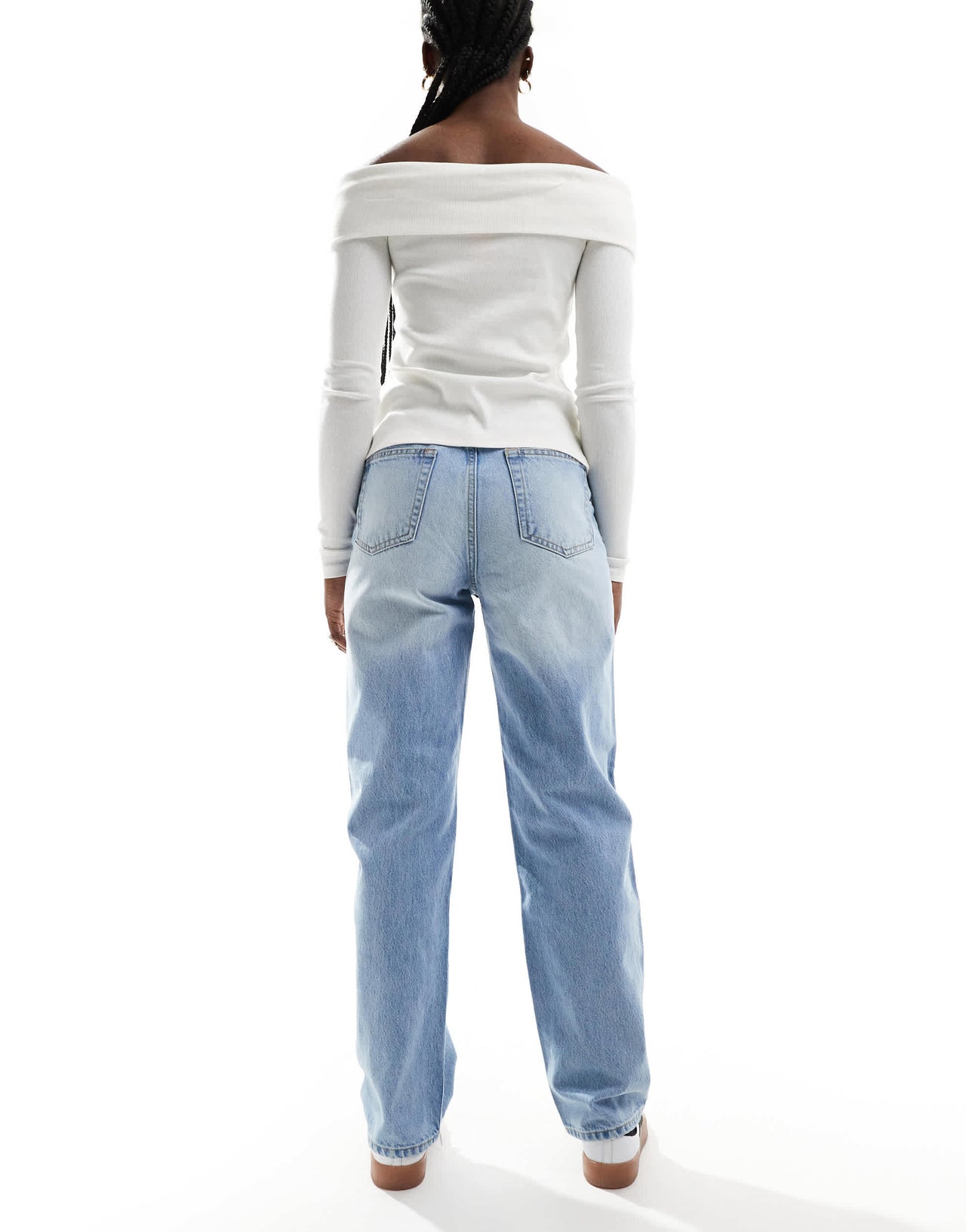 Bershka comfort fit mom jean in light blue wash
